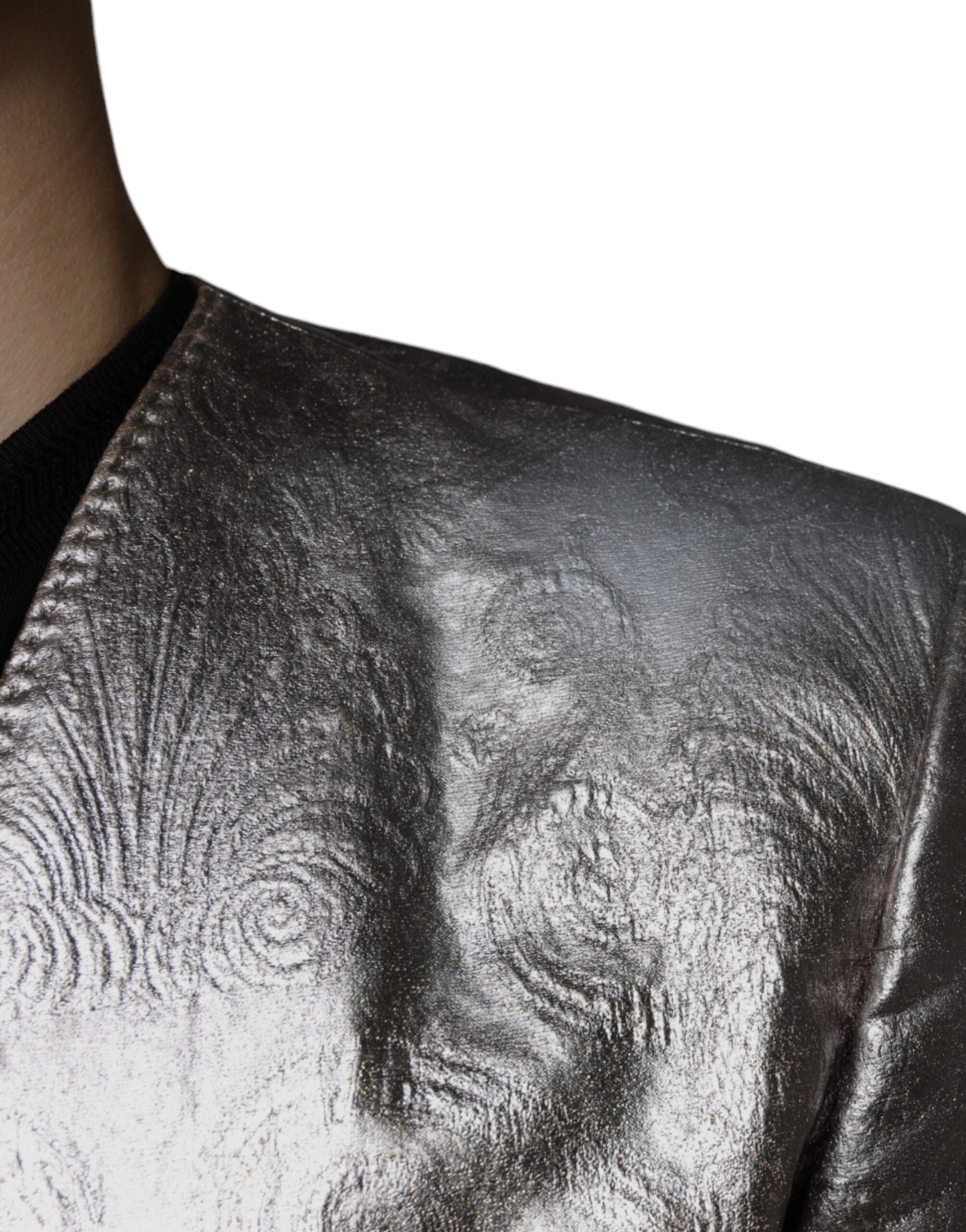 Dolce & Gabbana Gold Jacquard einreihiger Kleiderblazer-6