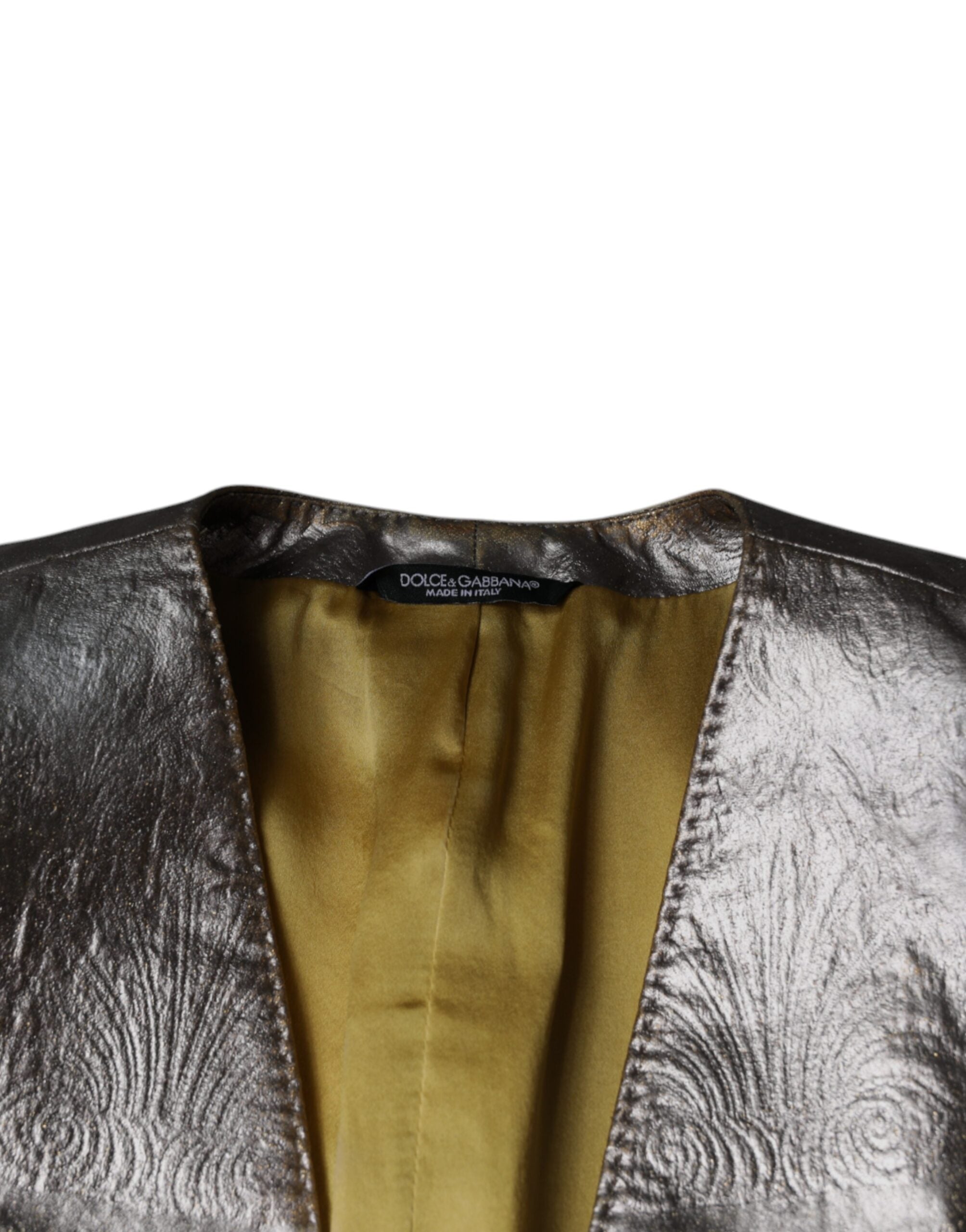 Dolce & Gabbana Gold Jacquard einreihiger Kleiderblazer-7