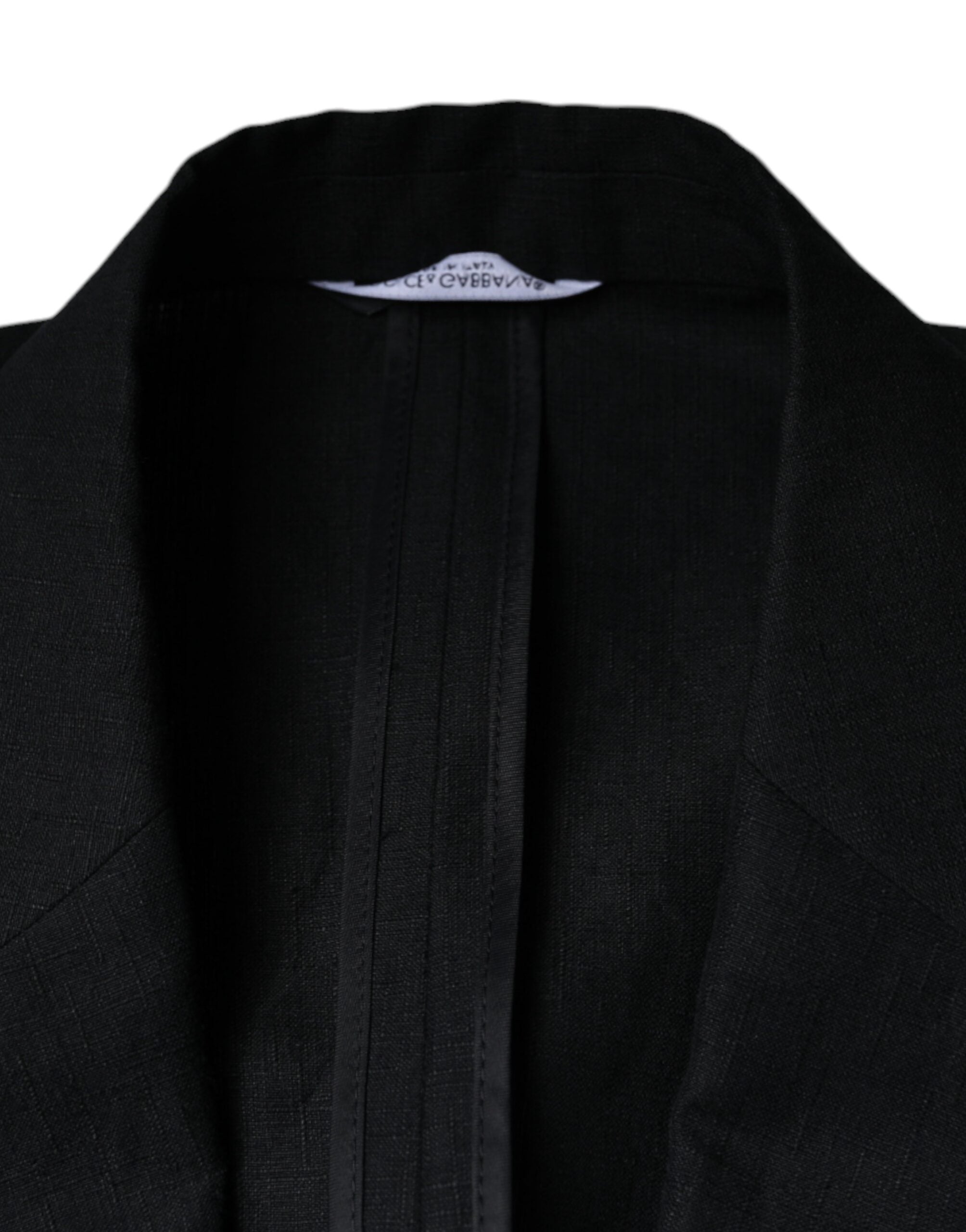 Dolce & Gabbana Schwarzer doppelreihiger Kleiderblazer aus Leinen-7