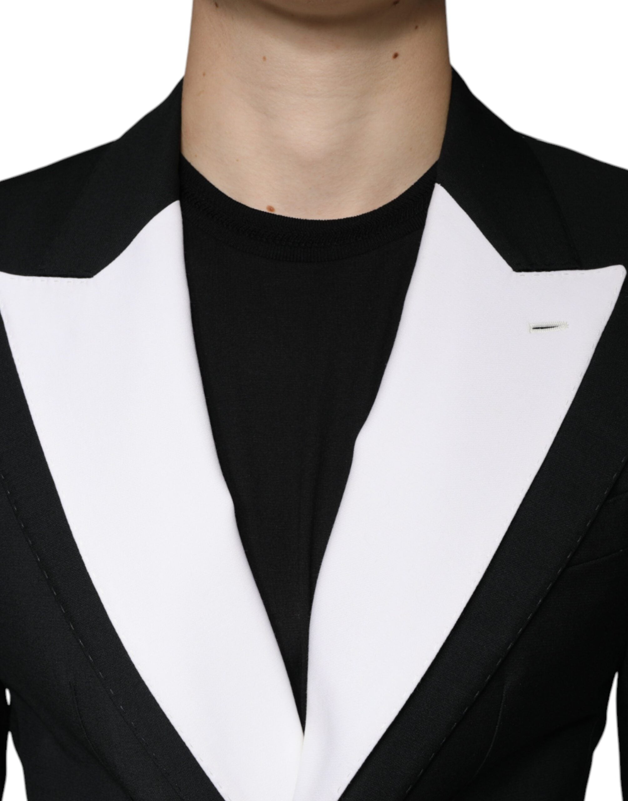 Dolce & Gabbana Black and white single-breasted dress blazer-5