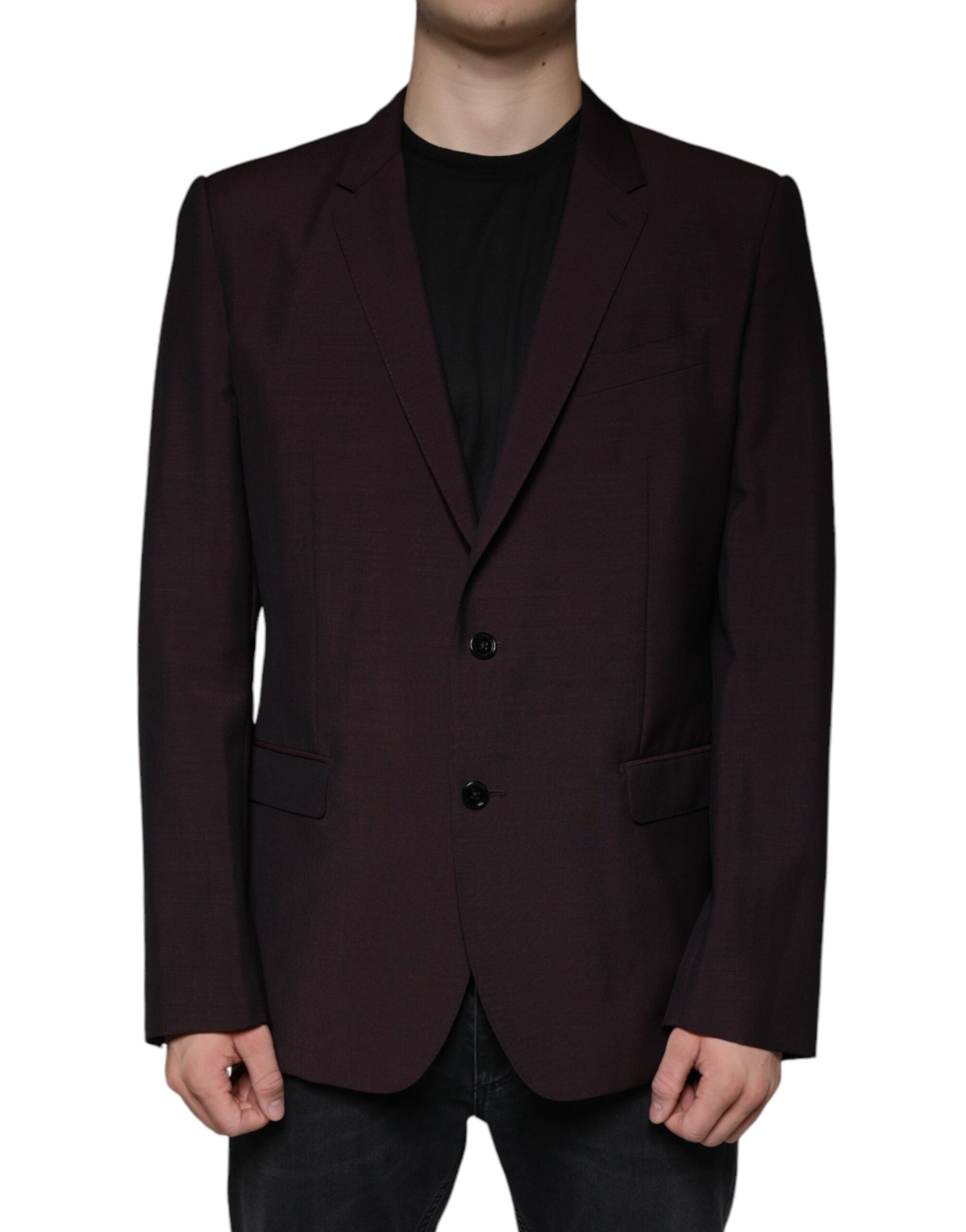 Dolce & Gabbana Bordeaux single-breasted wool blazer-1