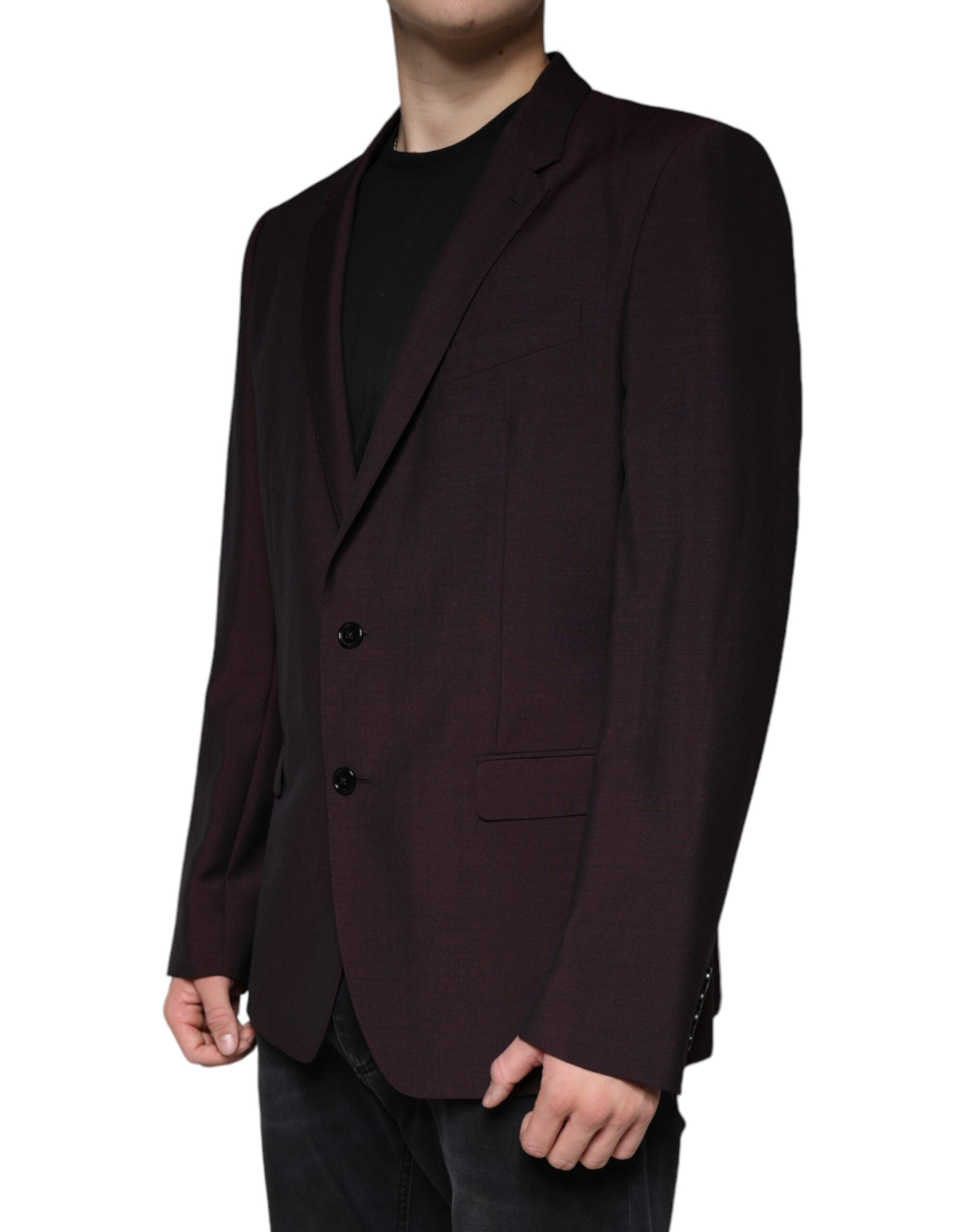 Dolce & Gabbana Bordeaux single-breasted wool blazer-3