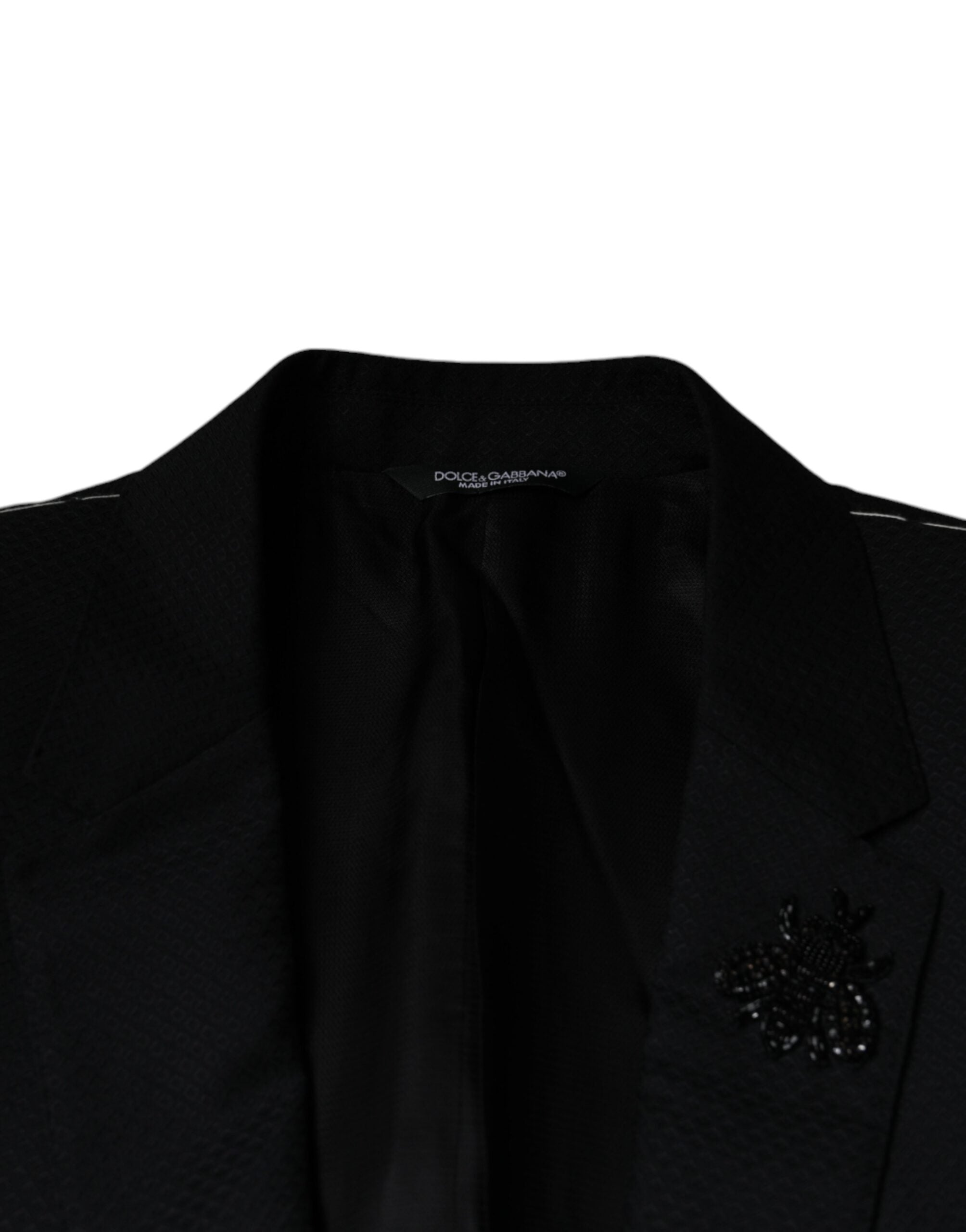Blazer de botonadura sencilla con abeja MARTINI negra de Dolce & Gabbana-7