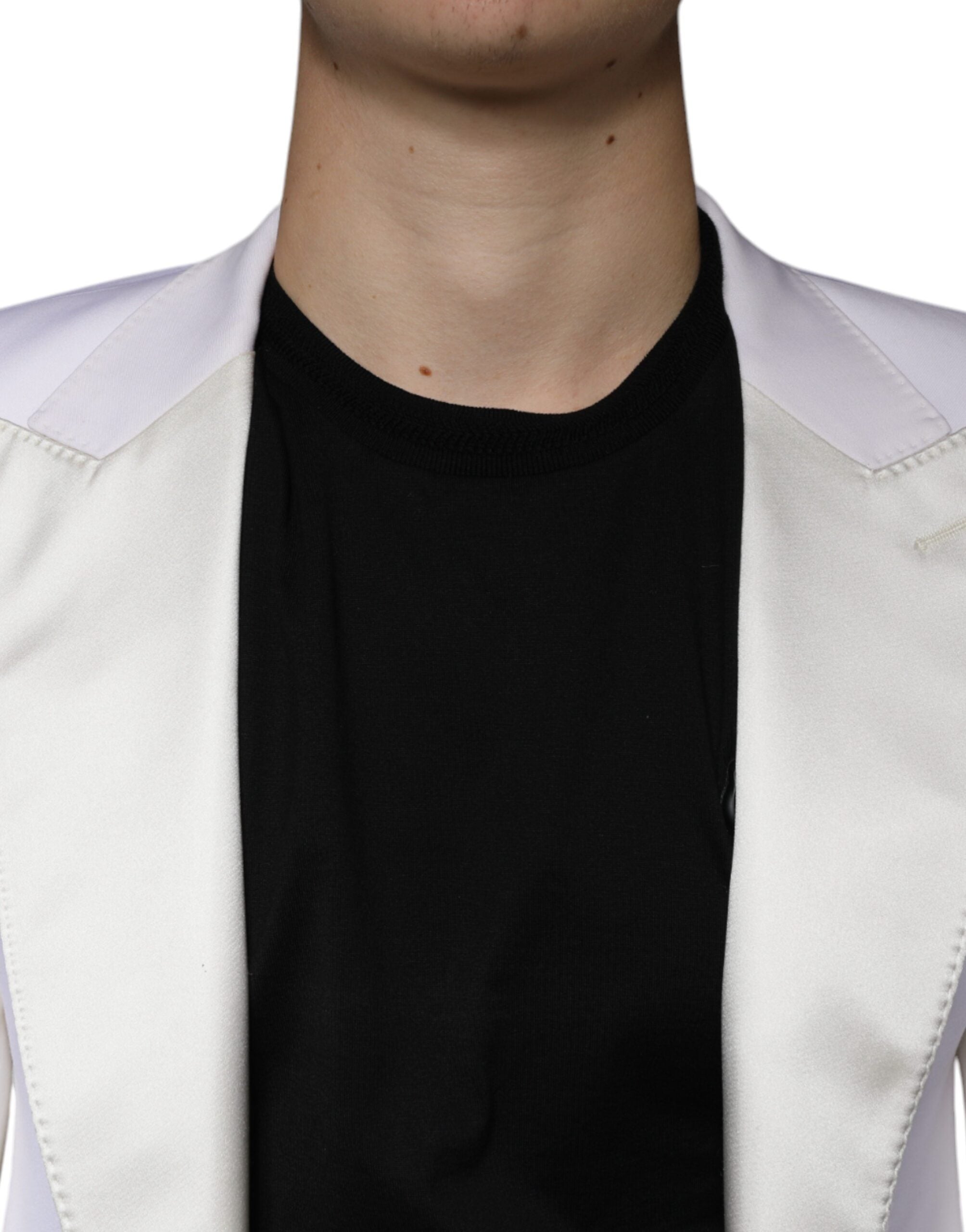 Dolce & Gabbana Off White Wool Single Breasted Dress Blazer-5