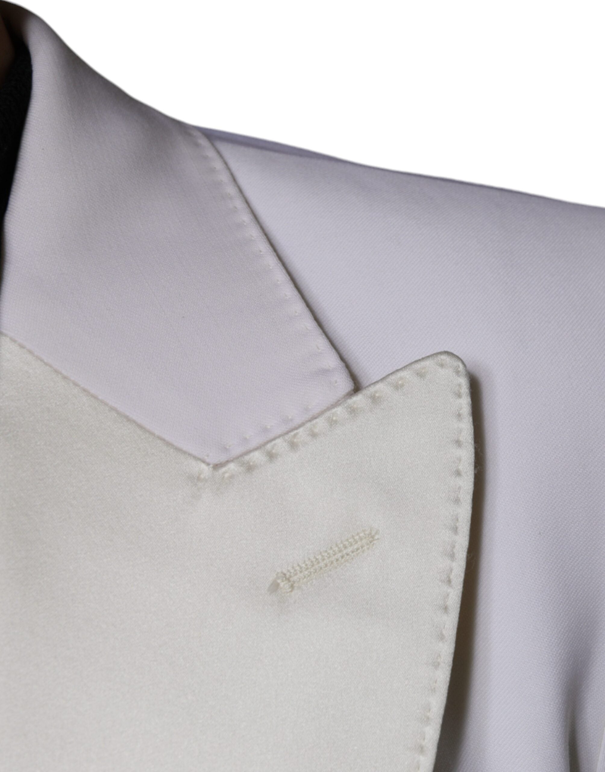 Dolce & Gabbana Off White Wool Single Breasted Dress Blazer-6