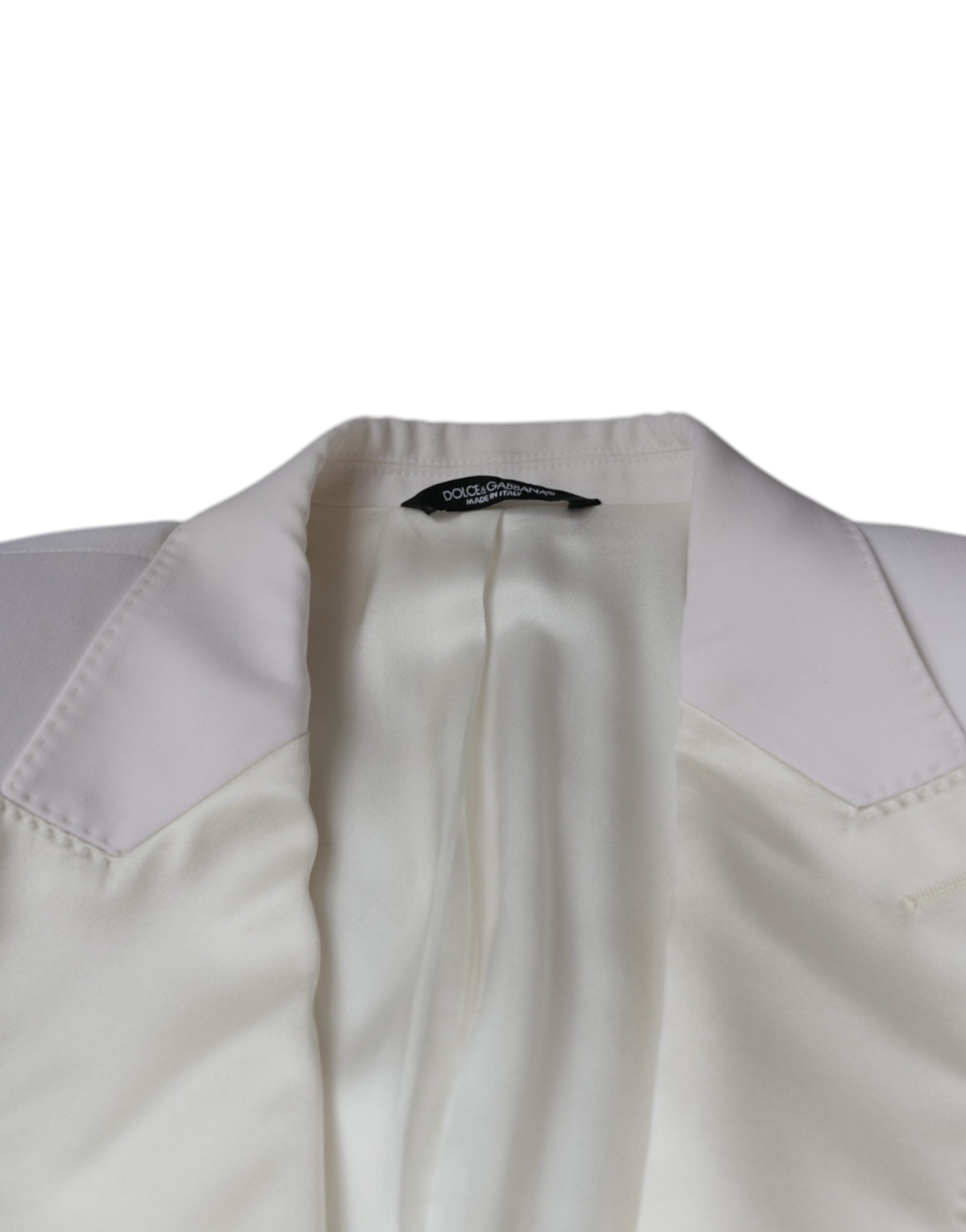 Dolce & Gabbana Off White Wool Single Breasted Dress Blazer-7