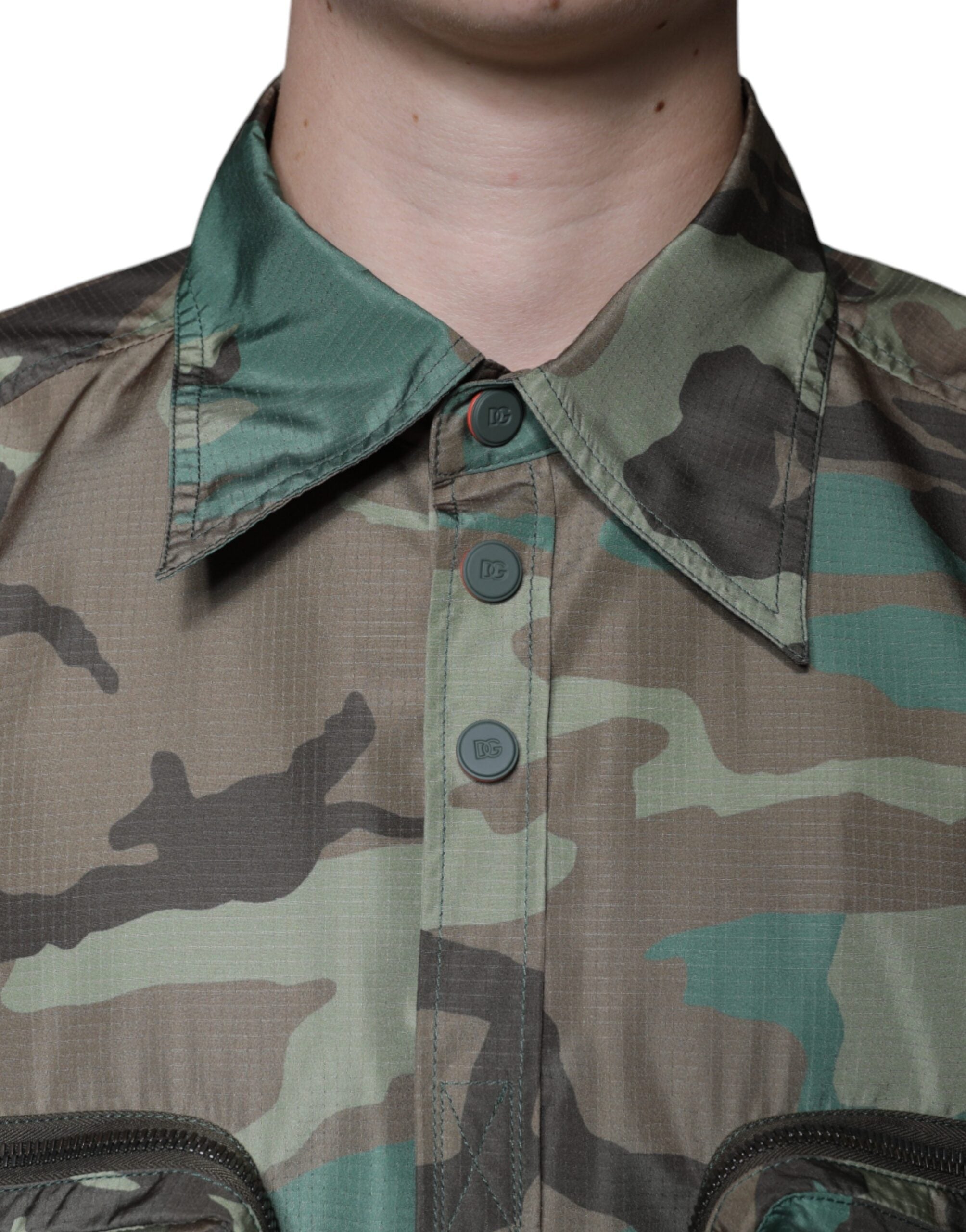 Dolce & Gabbana Multicolor Camouflage Button Down Shirt-5