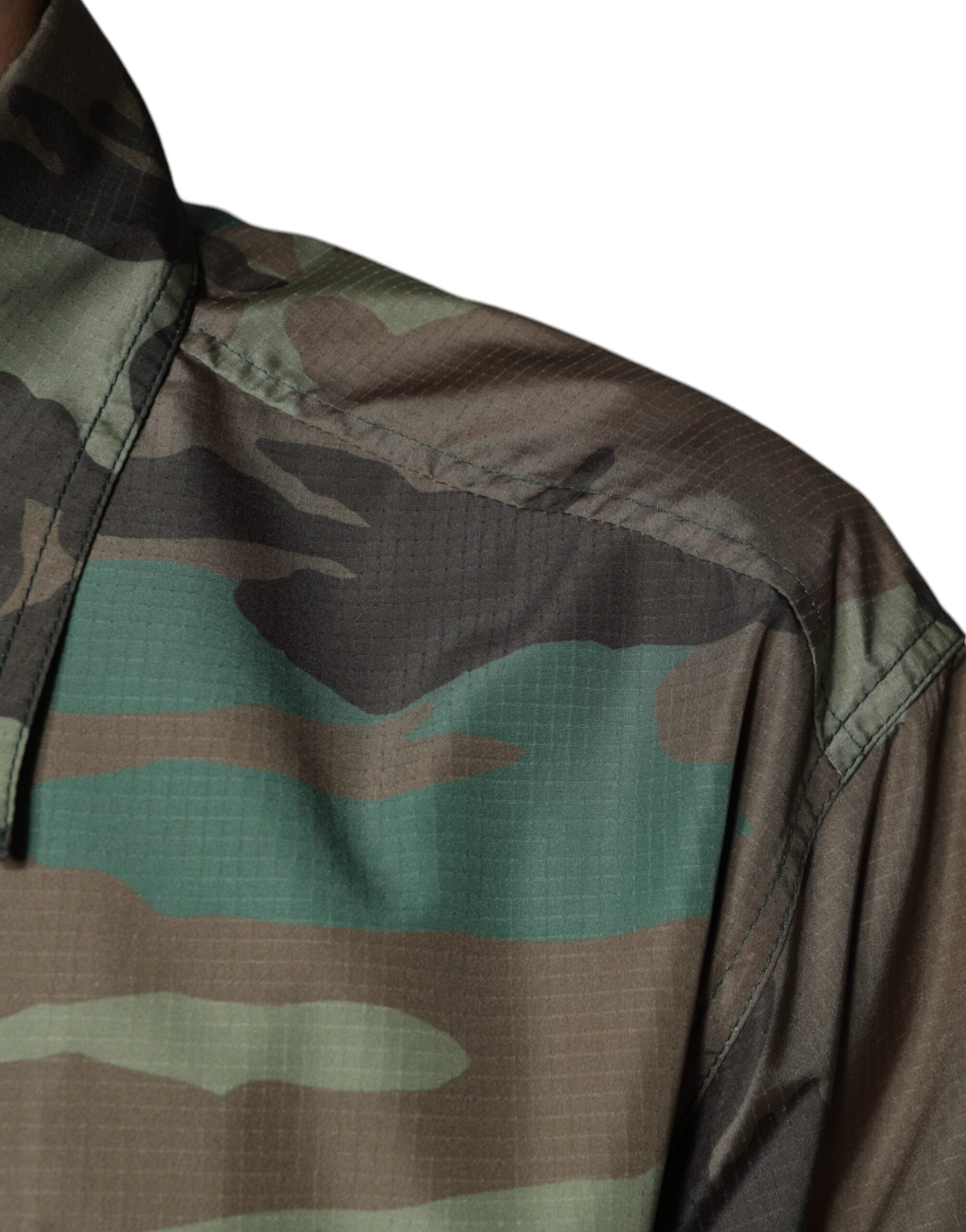 Dolce & Gabbana Multicolor Camouflage Button Down Shirt-6
