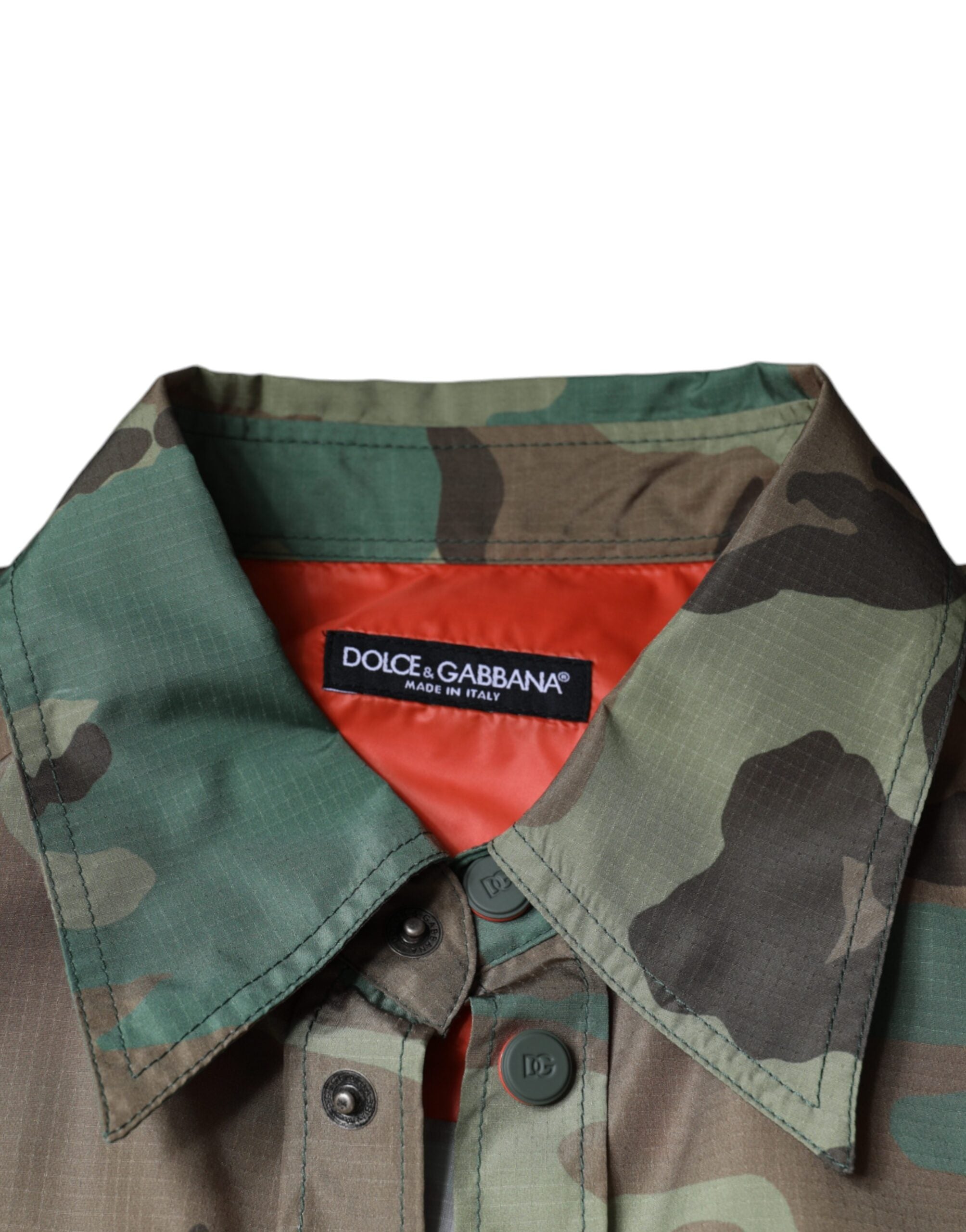 Dolce & Gabbana Multicolor Camouflage Button Down Shirt-7