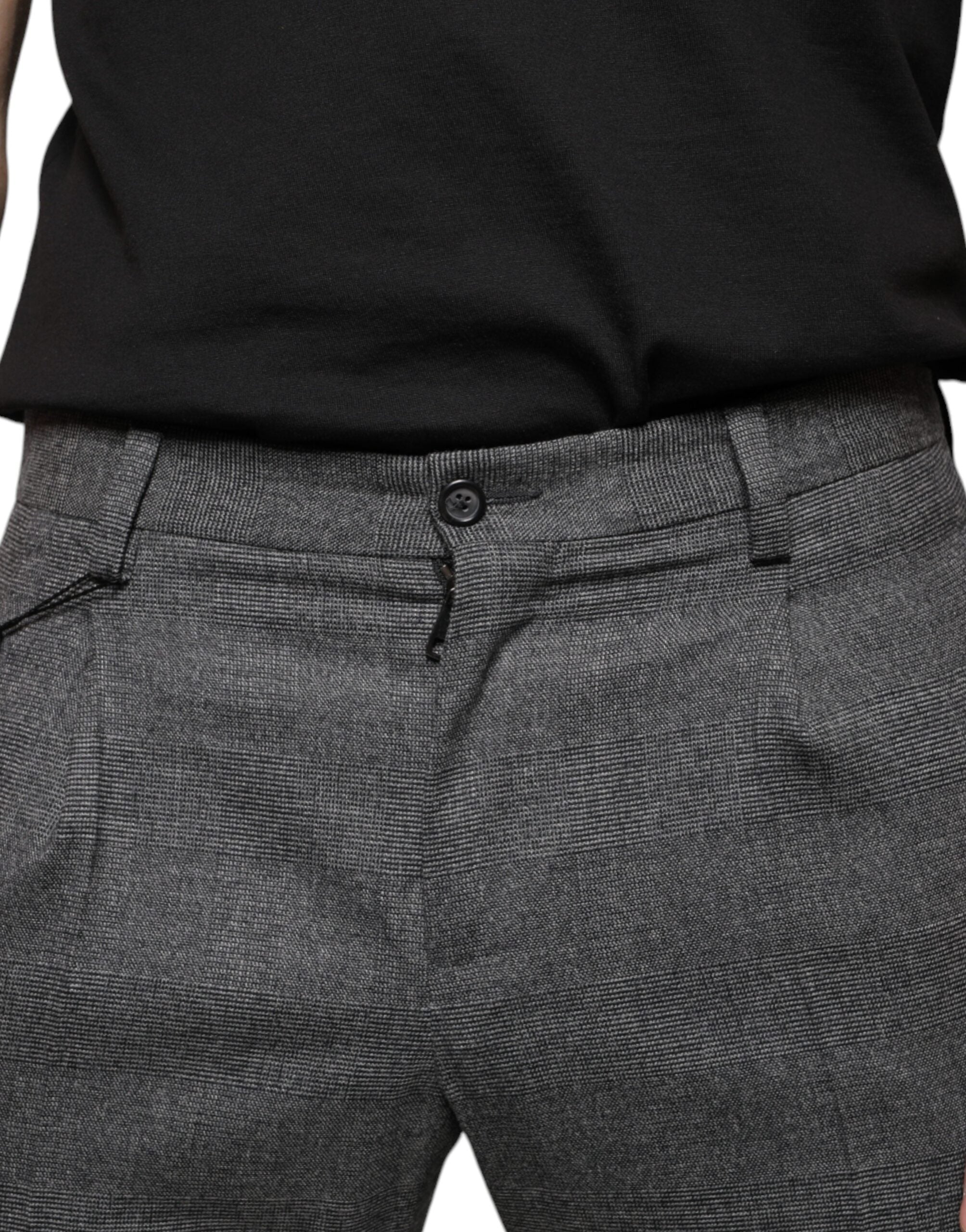 Dolce & Gabbana Grey Check Tartan Wool Skinny Pants-5