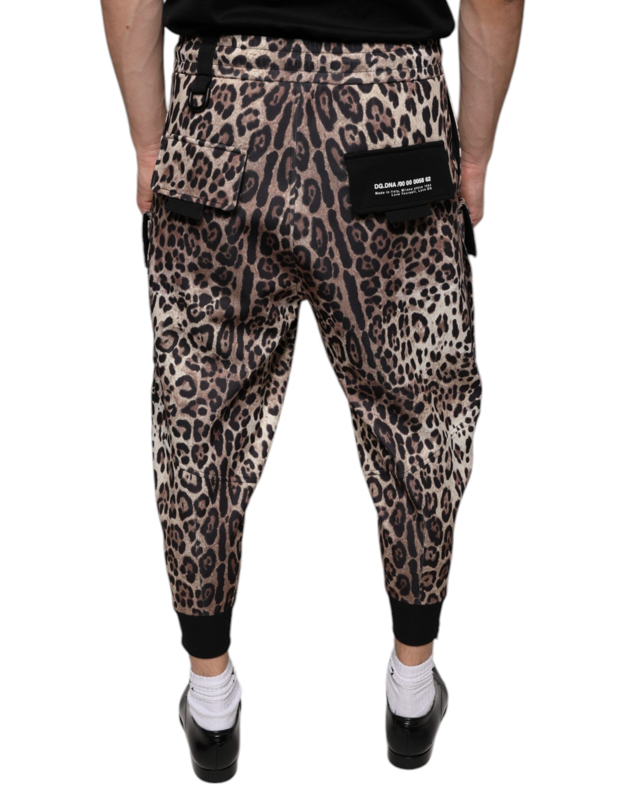 Dolce & Gabbana Brown Leopard Polyester Joggers-4