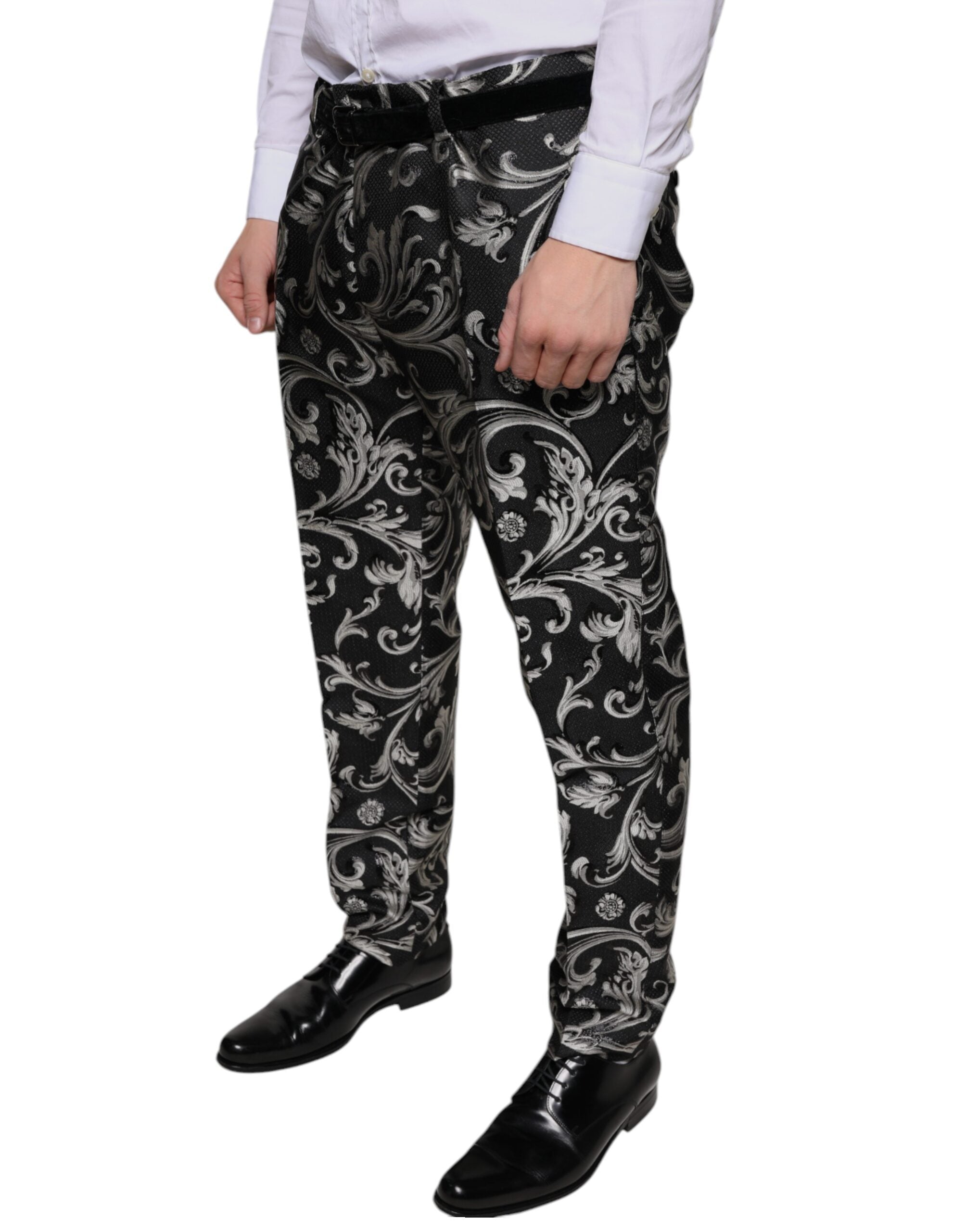Dolce & Gabbana Black Jacquard Skinny Dress and Trousers-3