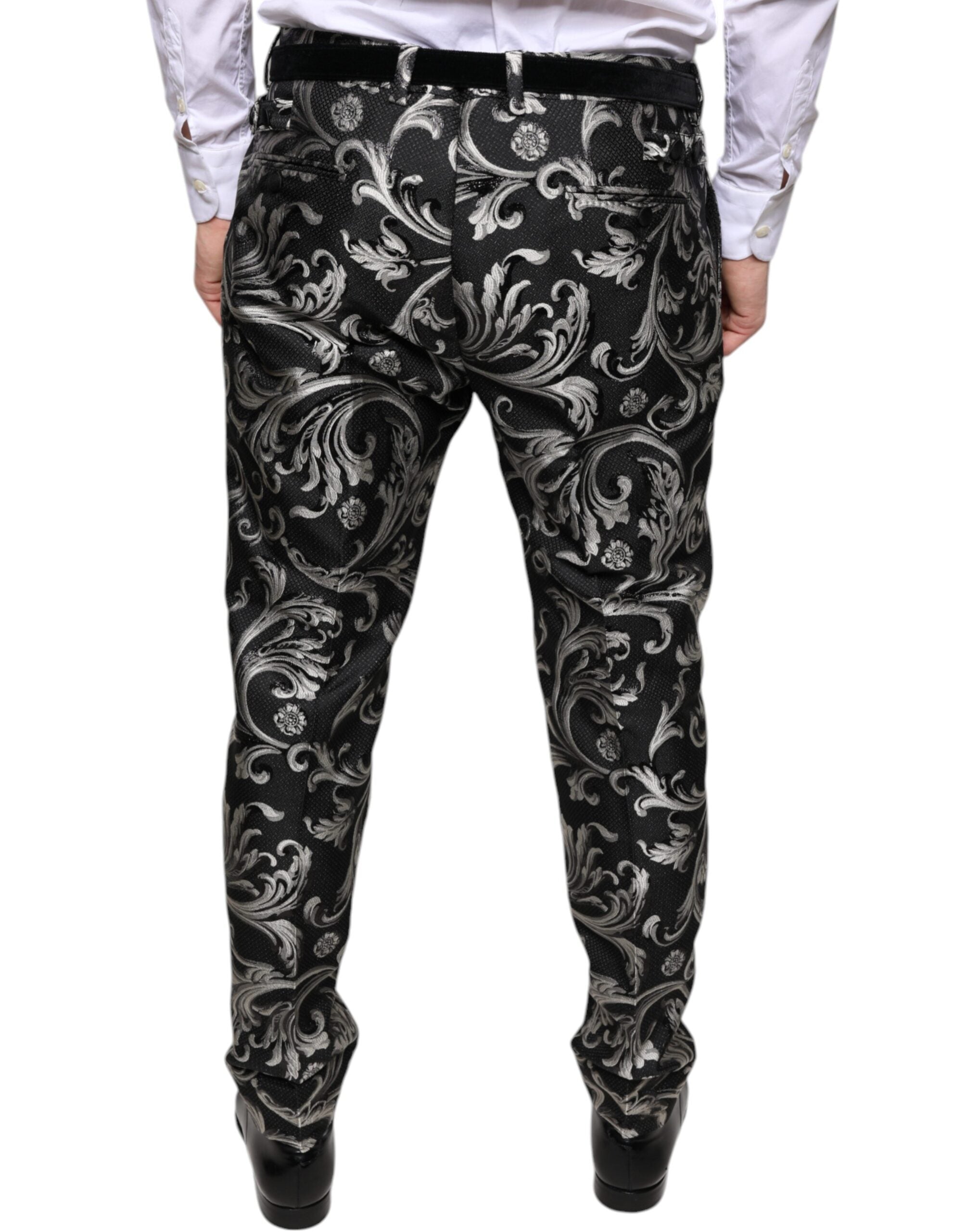 Dolce & Gabbana Black Jacquard Skinny Dress and Trousers-4