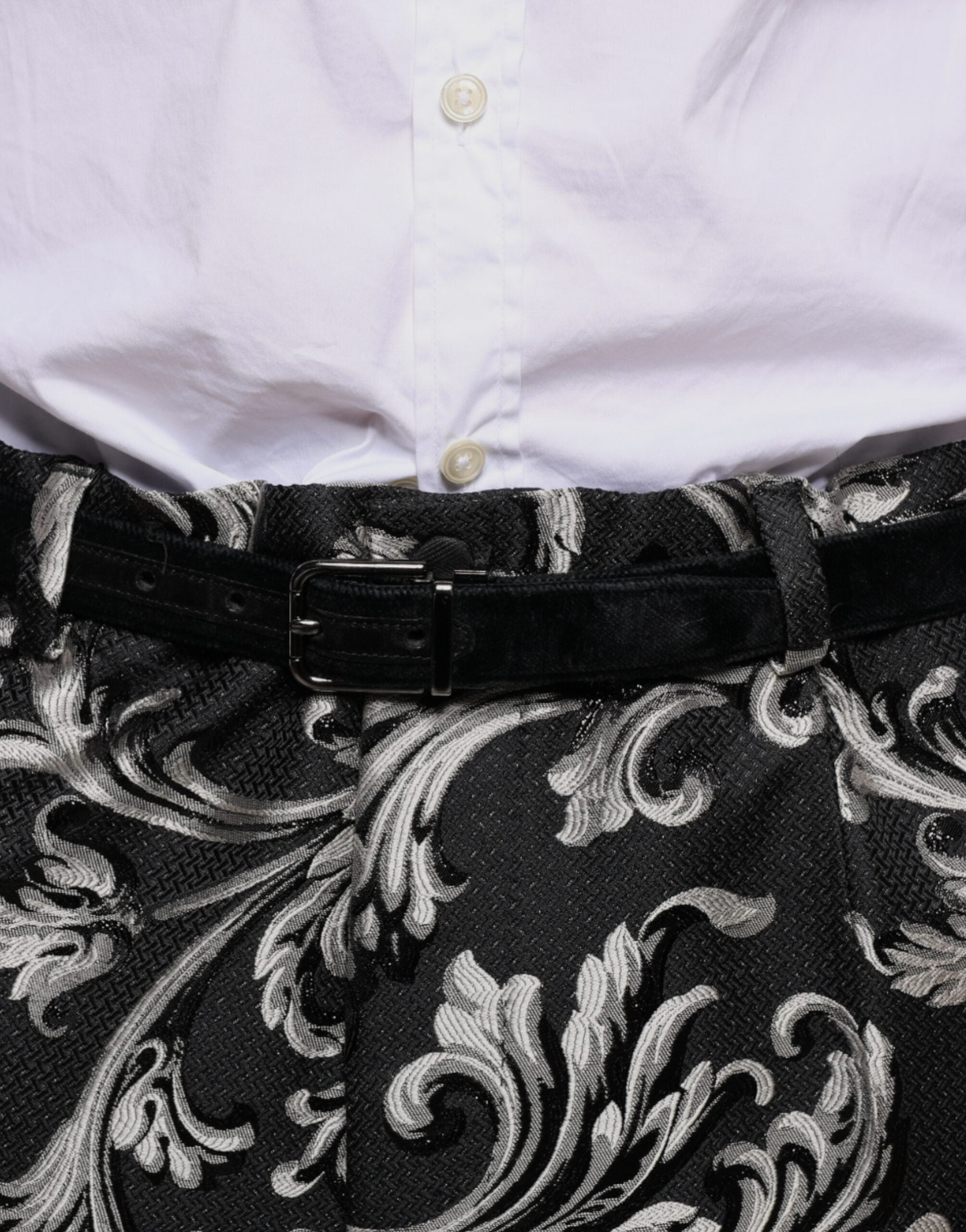 Dolce & Gabbana Black Jacquard Skinny Dress and Trousers-5