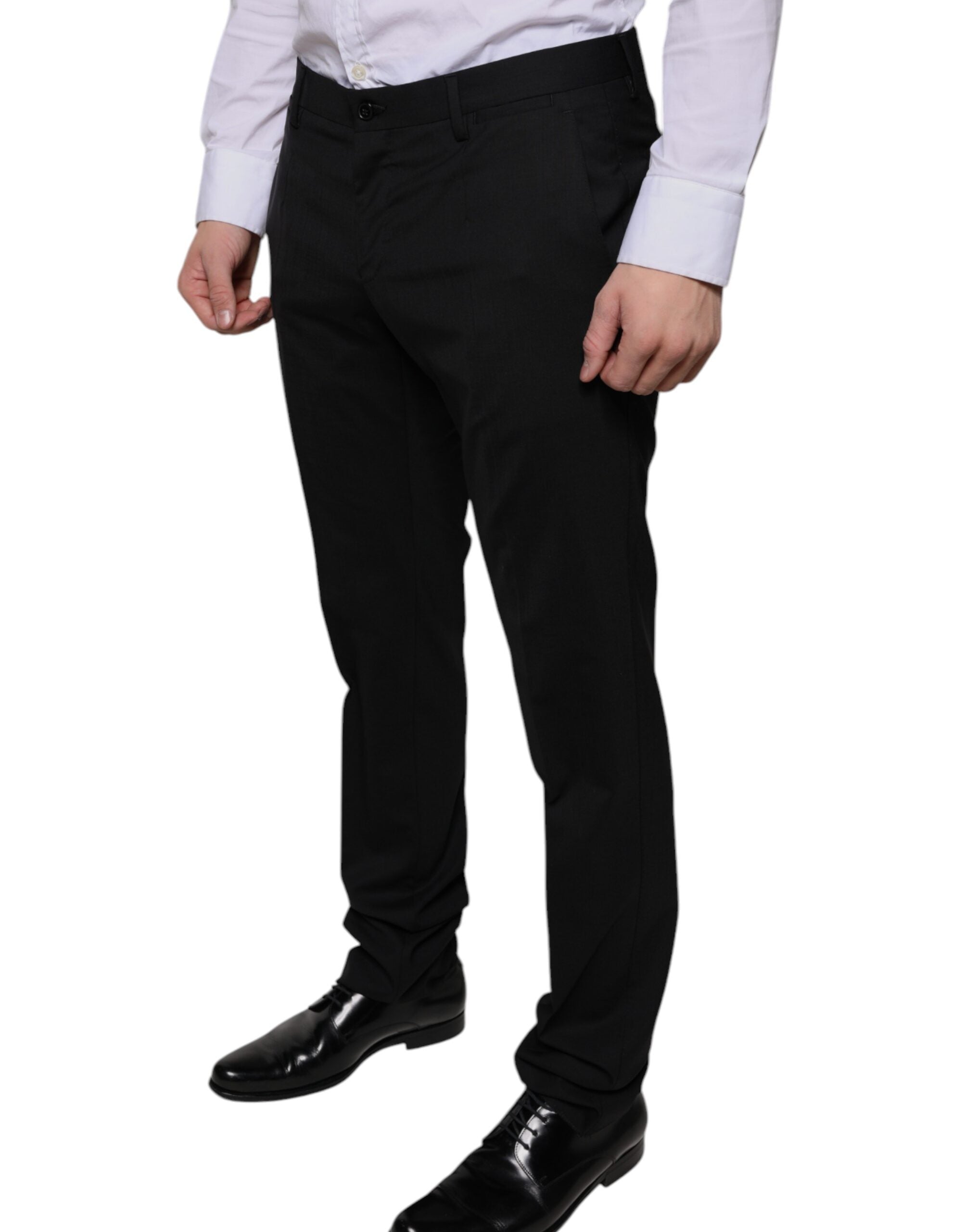 Dolce & Gabbana Black Wool Skinny Dress Formal Trousers-3