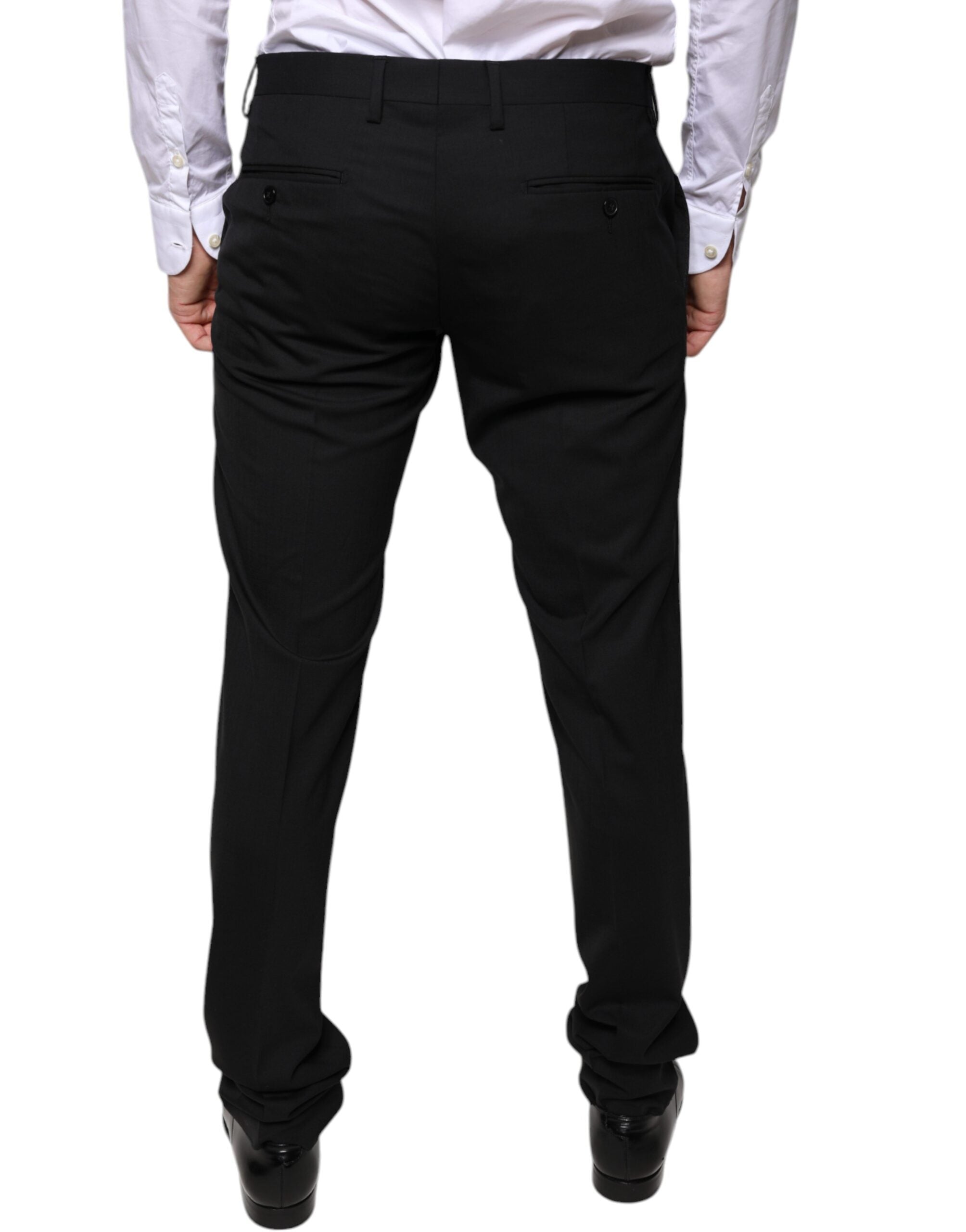 Dolce & Gabbana Black Wool Skinny Dress Formal Trousers-4