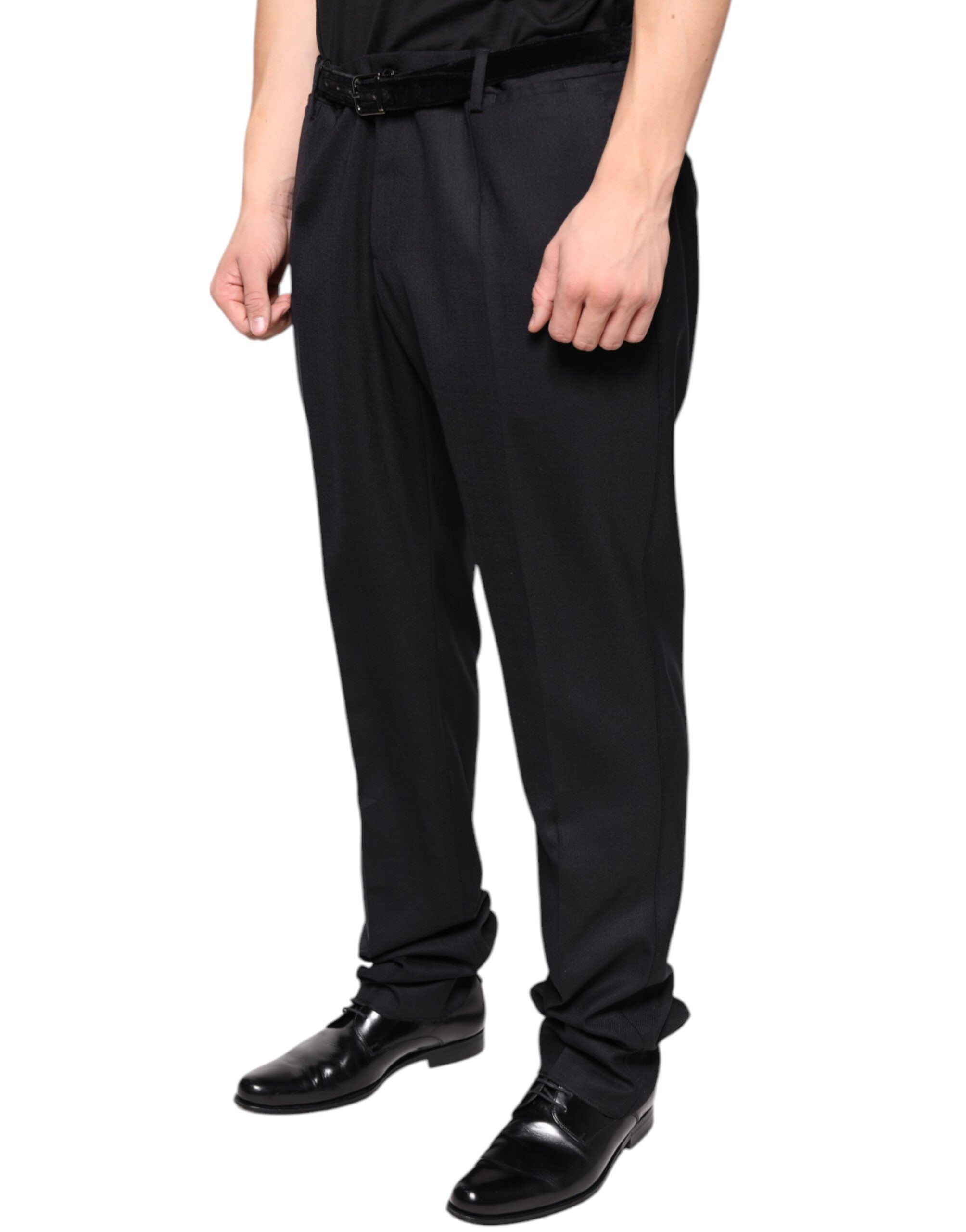 Dolce & Gabbana Black Wool Skinny Dress Formal Trousers-3