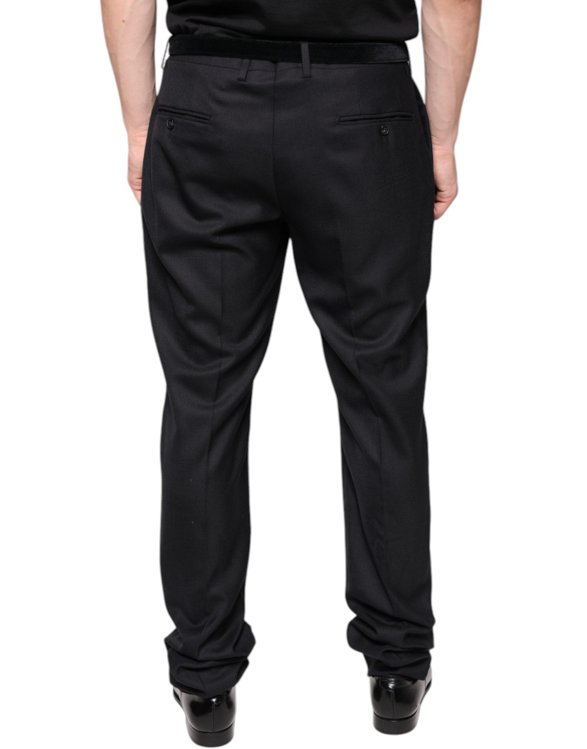Dolce & Gabbana Black Wool Skinny Dress Formal Trousers-4