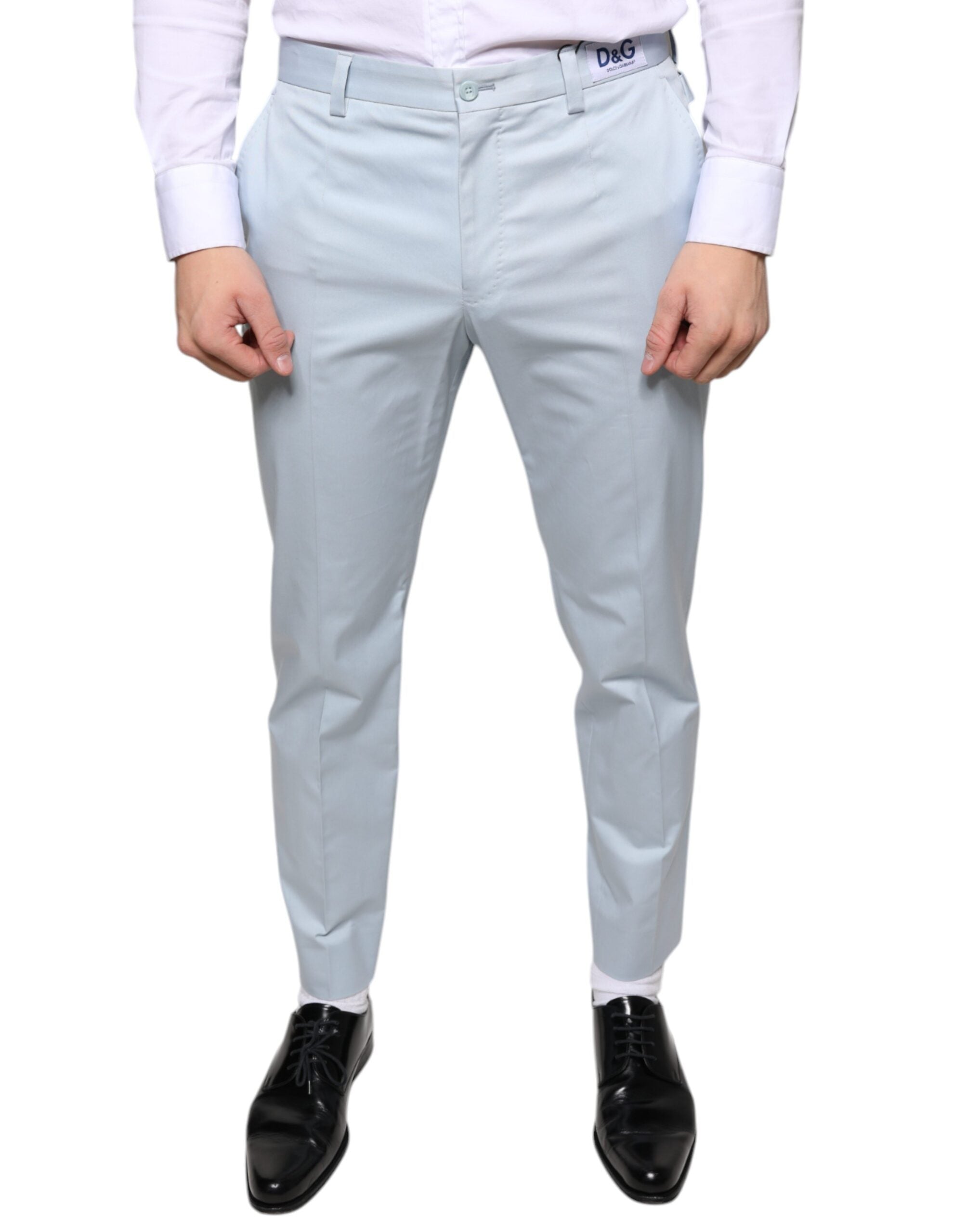 Dolce & Gabbana Light Blue Cotton Dress and Trousers-1
