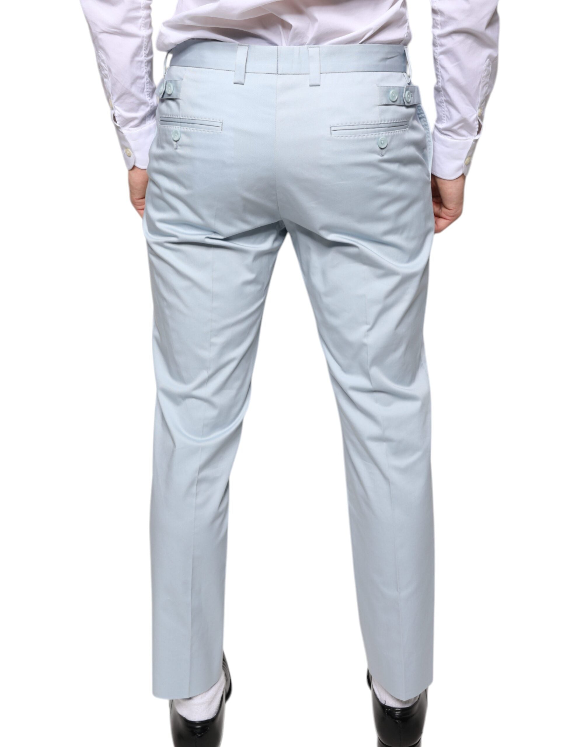 Dolce & Gabbana Light Blue Cotton Dress and Trousers-4