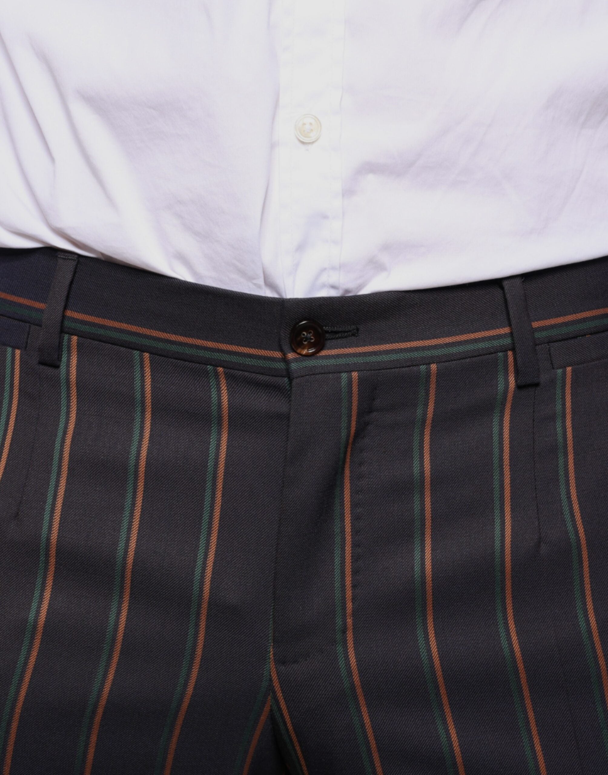 Dolce & Gabbana Brown Striped Skinny Men's Suit Trousers-5