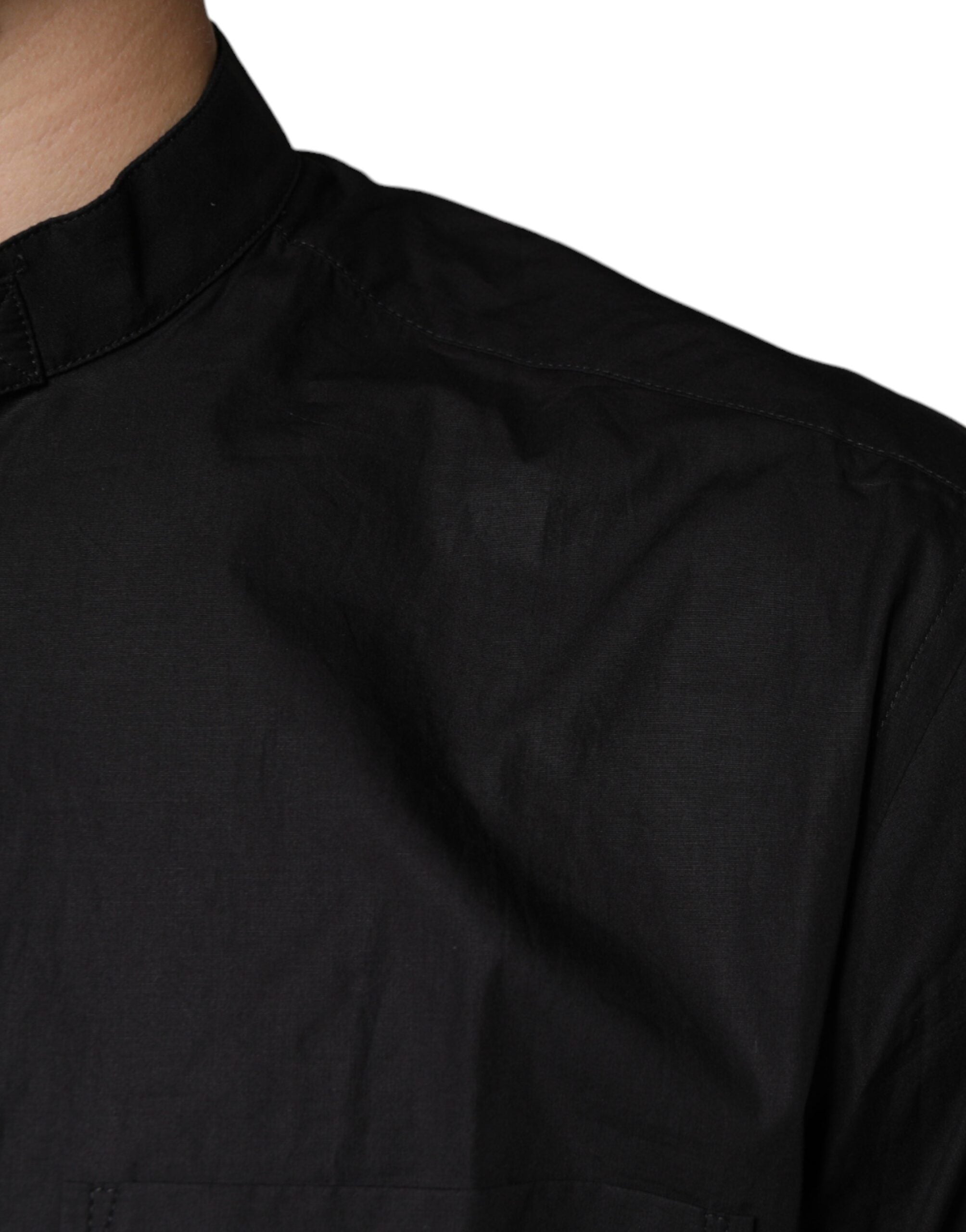 Dolce & Gabbana Black Cotton Button Down Shirt for Men-6