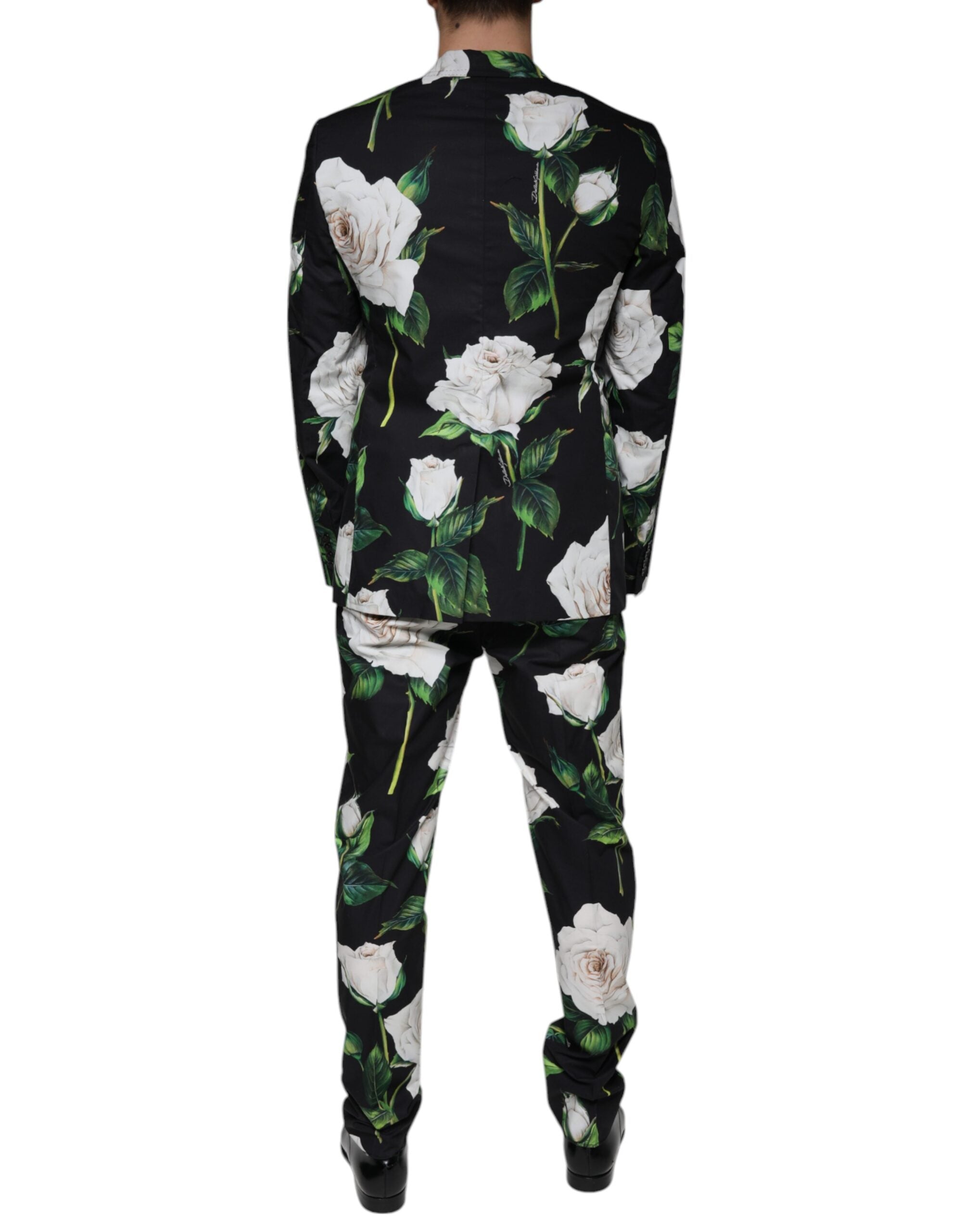 Traje formal de dos piezas de algodón rosa negro para hombre de Dolce & Gabbana-4