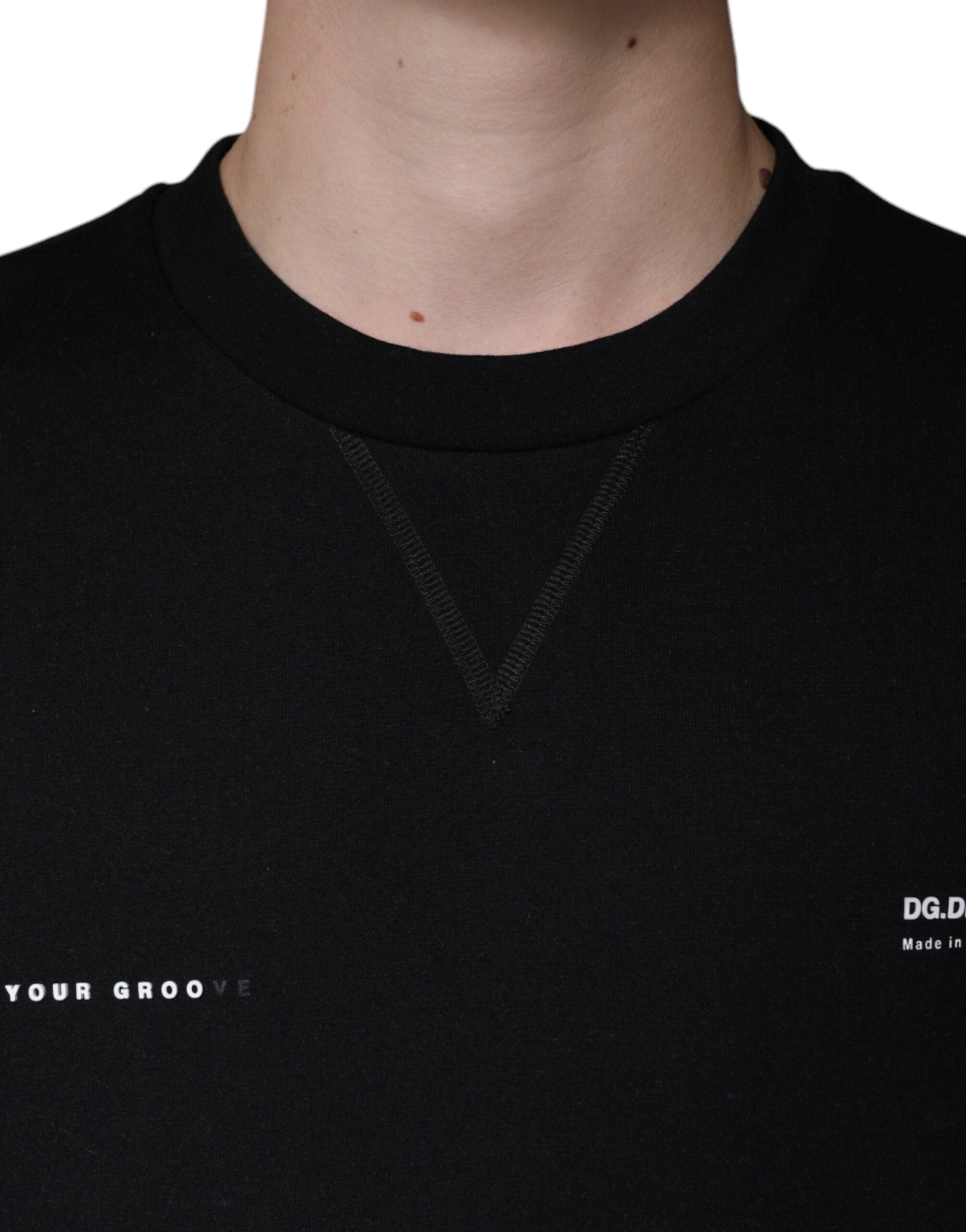 Dolce & Gabbana Black Logo Print Crew Neck Sweatshirt Pullover-5