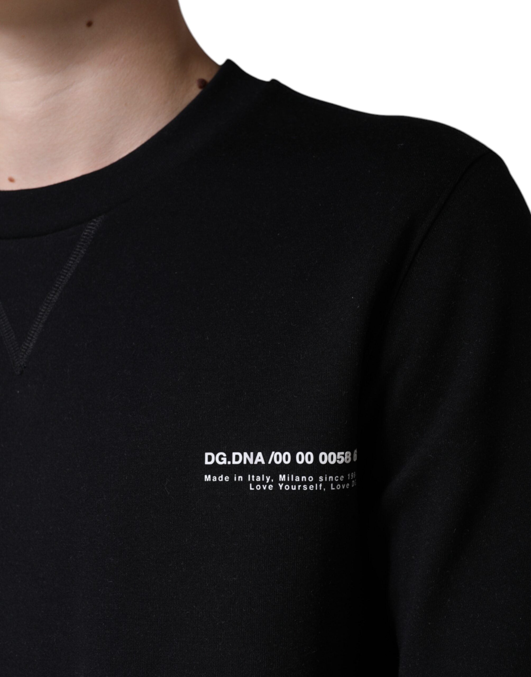 Dolce & Gabbana Black Logo Print Crew Neck Sweatshirt Pullover-6