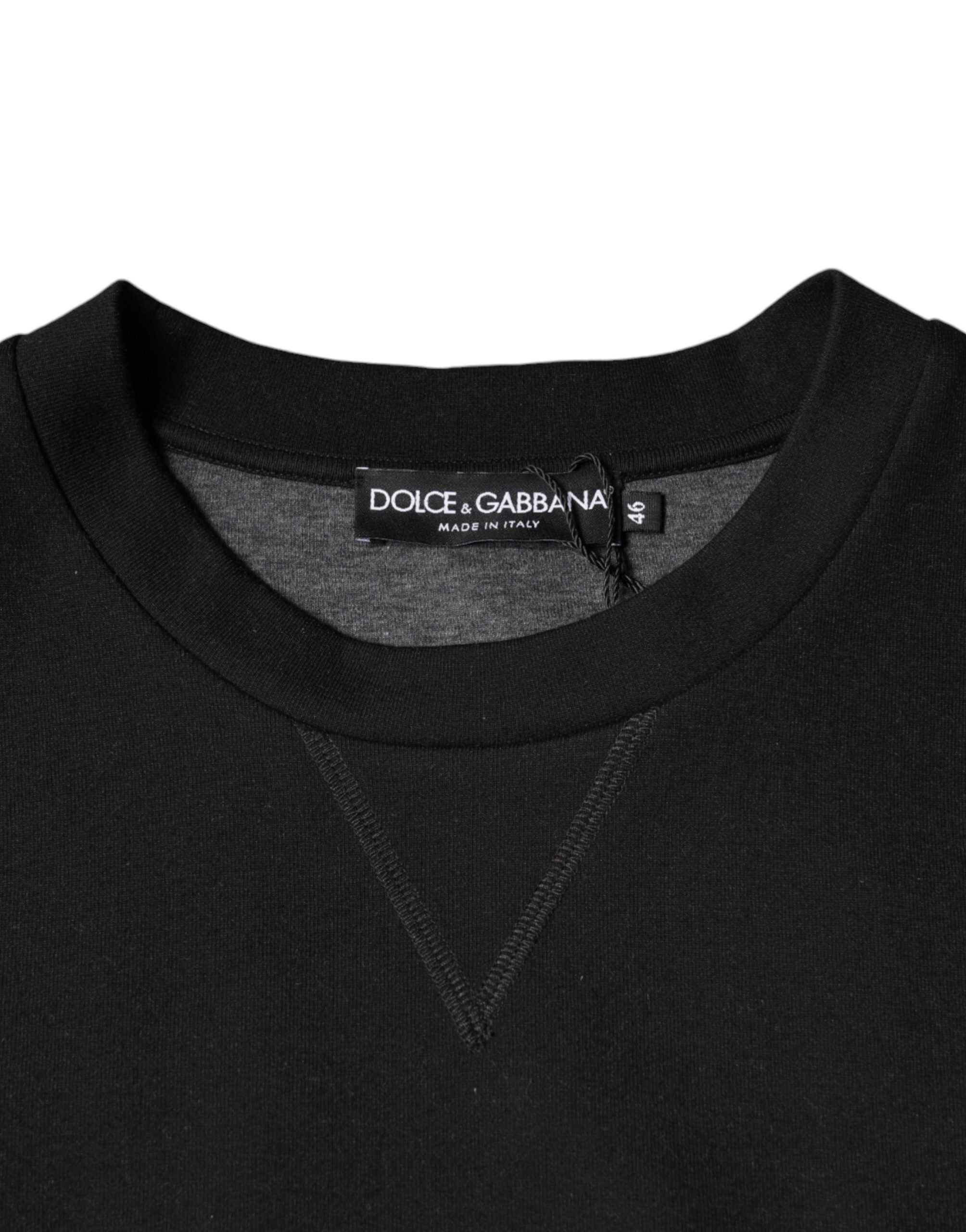 Dolce & Gabbana Black Logo Print Crew Neck Sweatshirt Pullover-7