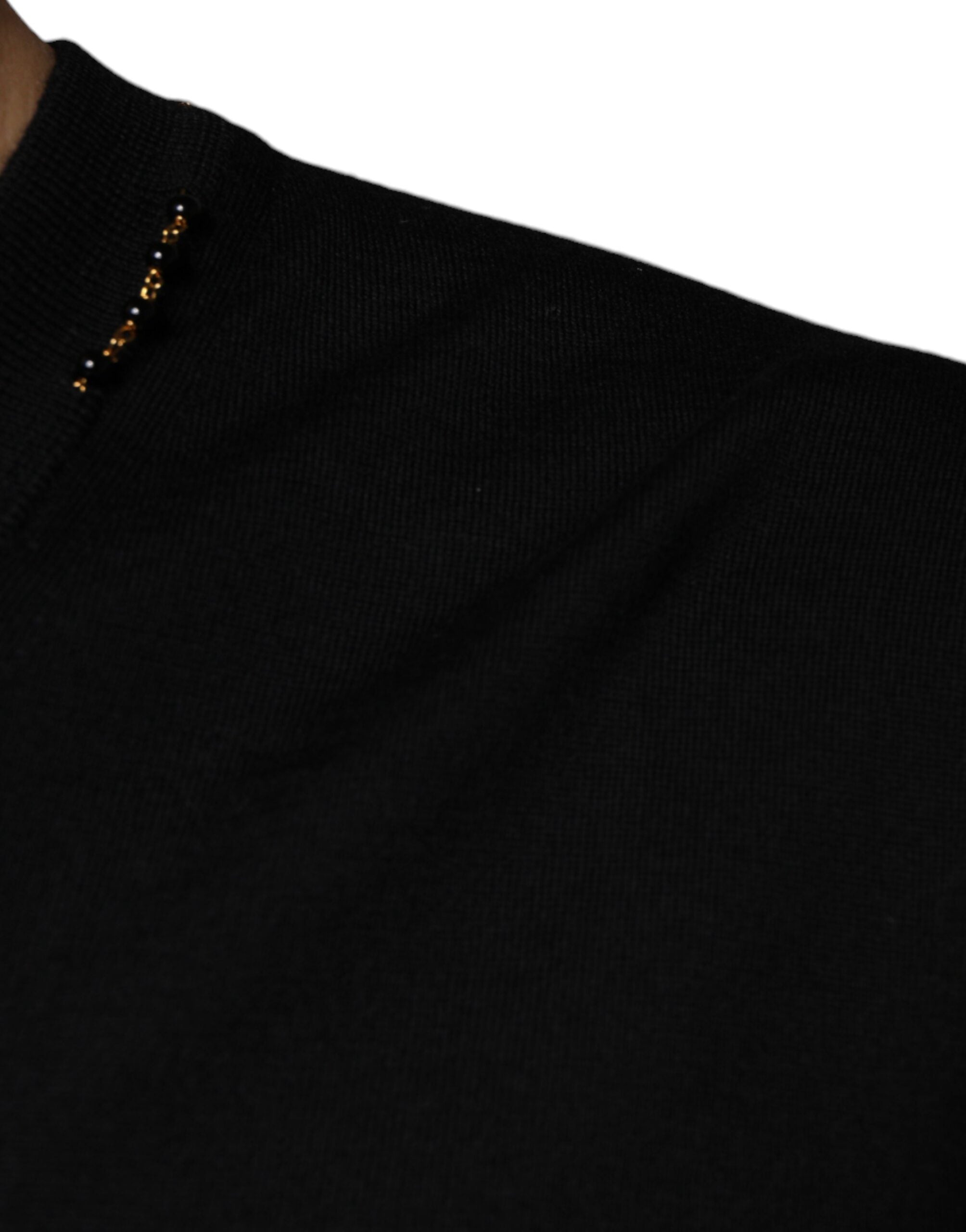 Dolce & Gabbana black sweater with embellished V-neck-6
