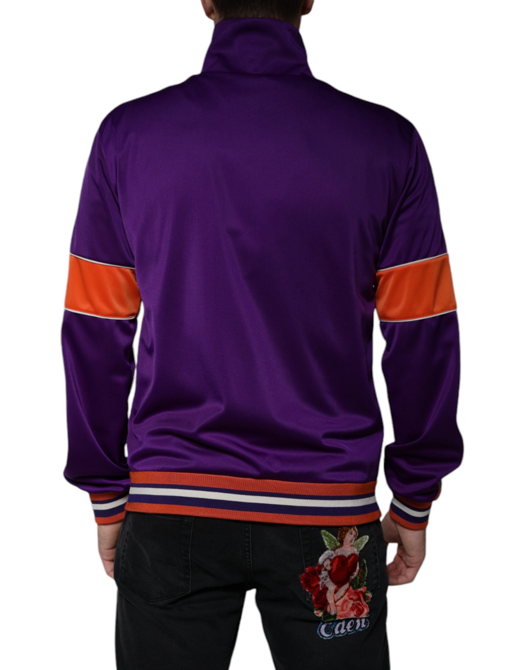 Dolce & Gabbana Purple Polyester Long-Sleeve Pullover with Zipper-4