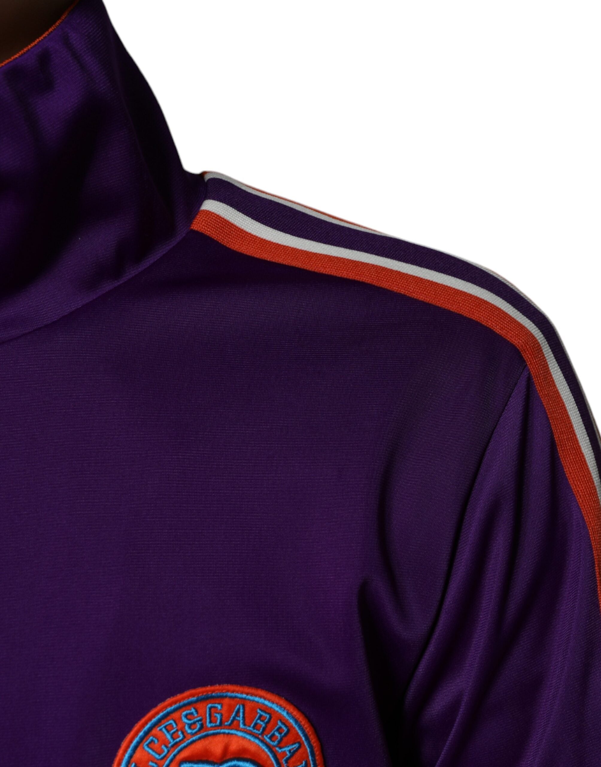 Dolce & Gabbana Purple Polyester Long-Sleeve Pullover with Zipper-6