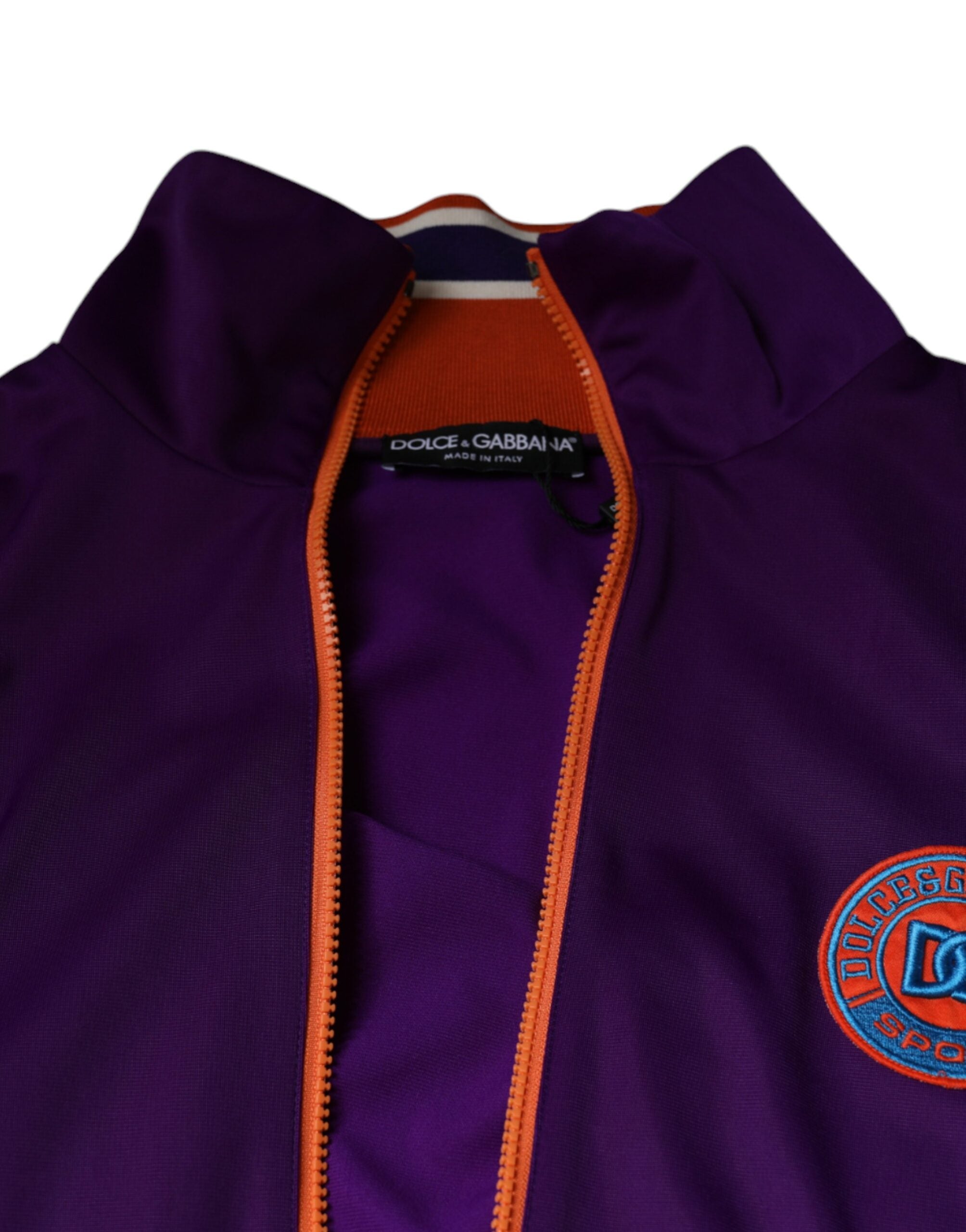 Dolce & Gabbana Purple Polyester Long-Sleeve Pullover with Zipper-7