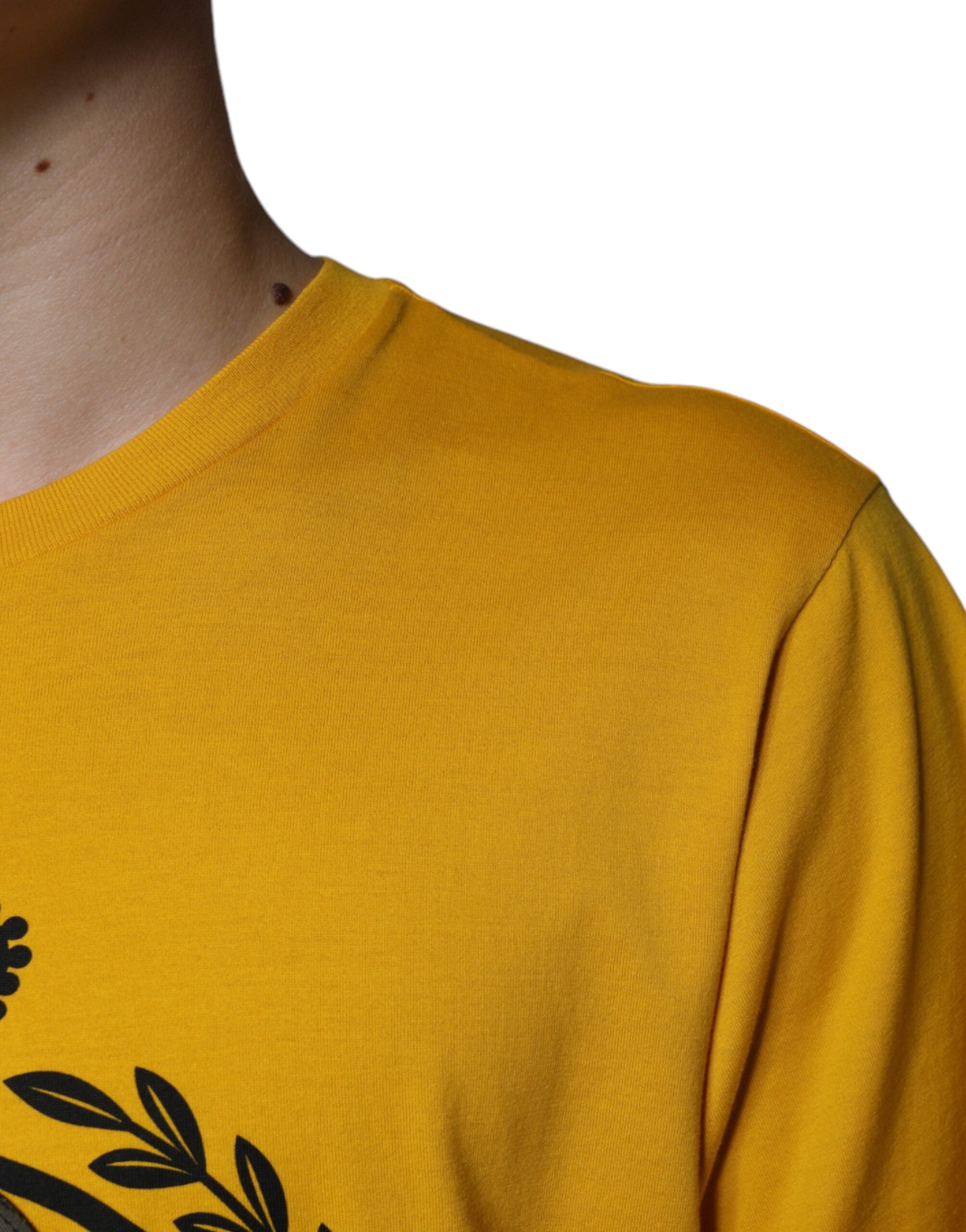 Dolce & Gabbana White Yellow Logo Print Short Sleeve T-Shirt-6