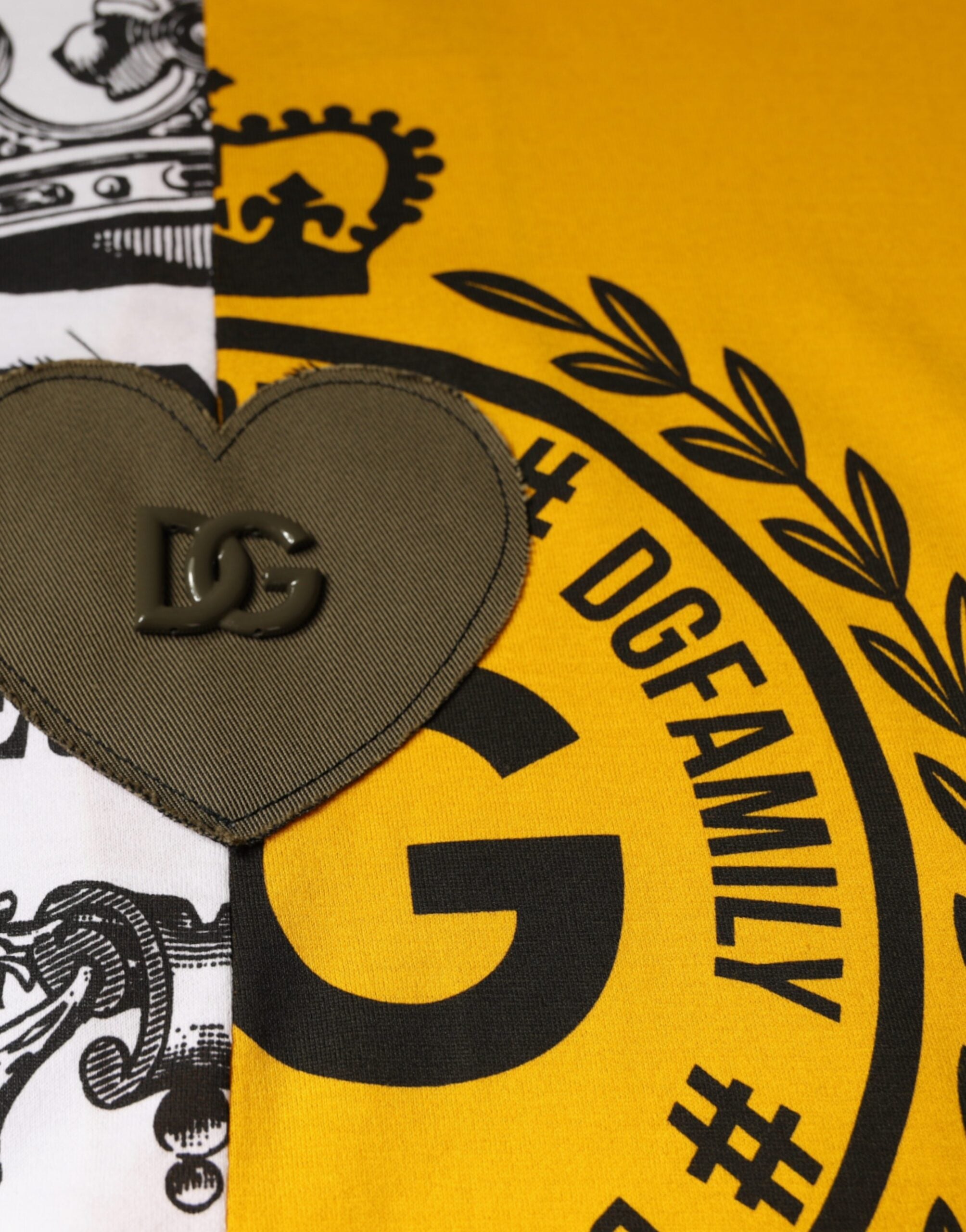 Dolce & Gabbana White Yellow Logo Print Short Sleeve T-Shirt-8