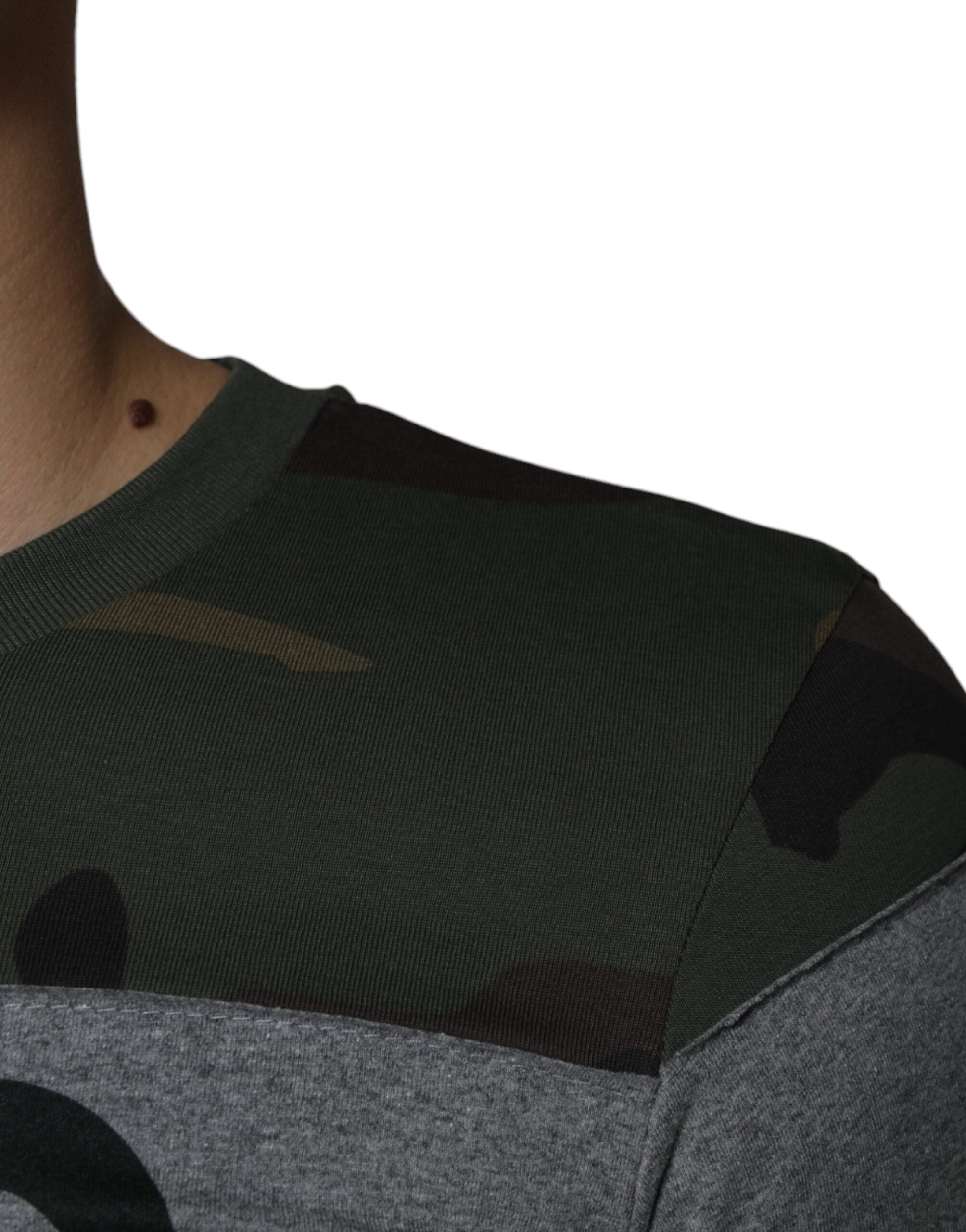 Dolce & Gabbana Multicolor Camouflage Round Neck Cotton T-Shirt-6