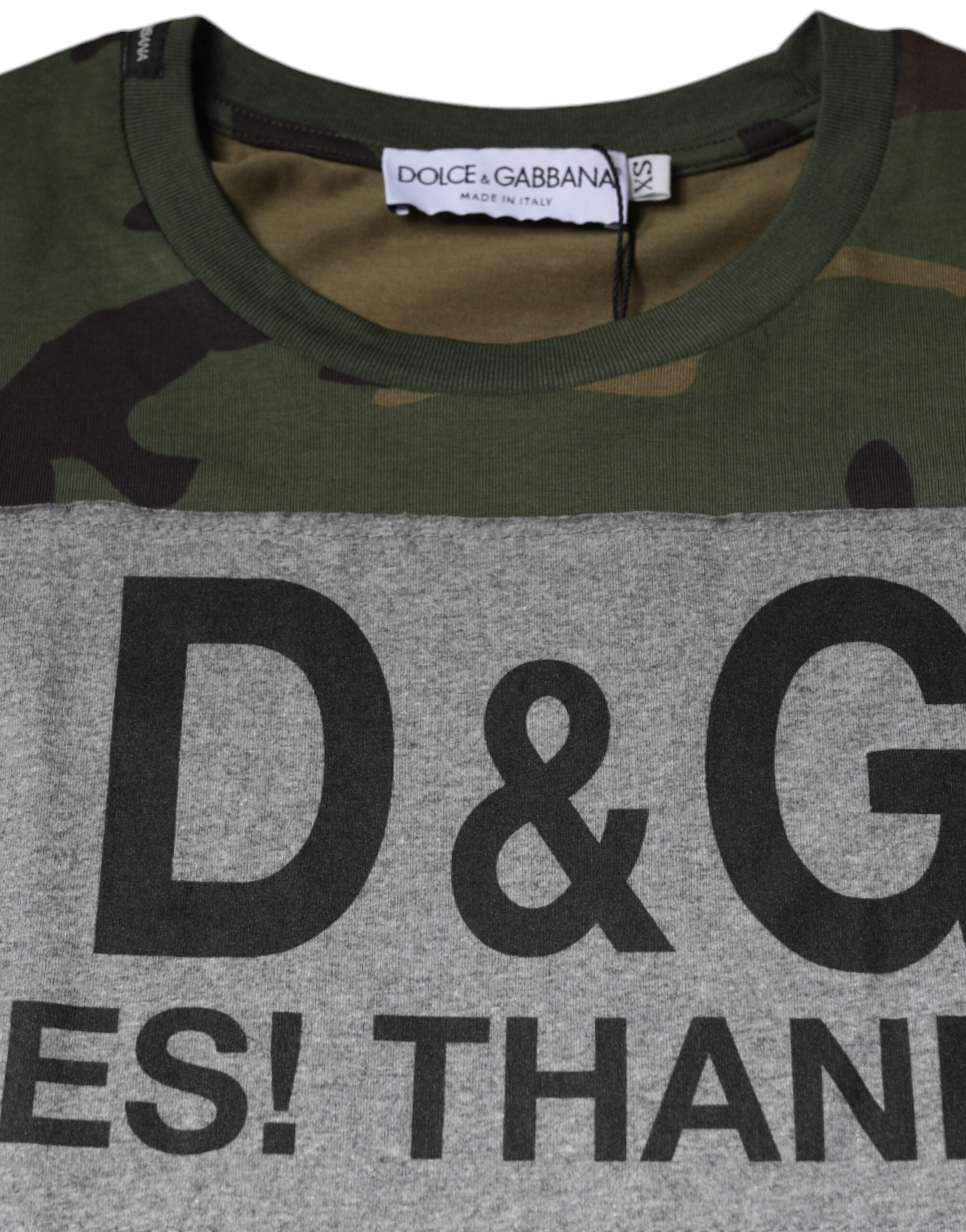 Dolce & Gabbana Multicolor Camouflage Round Neck Cotton T-Shirt-7
