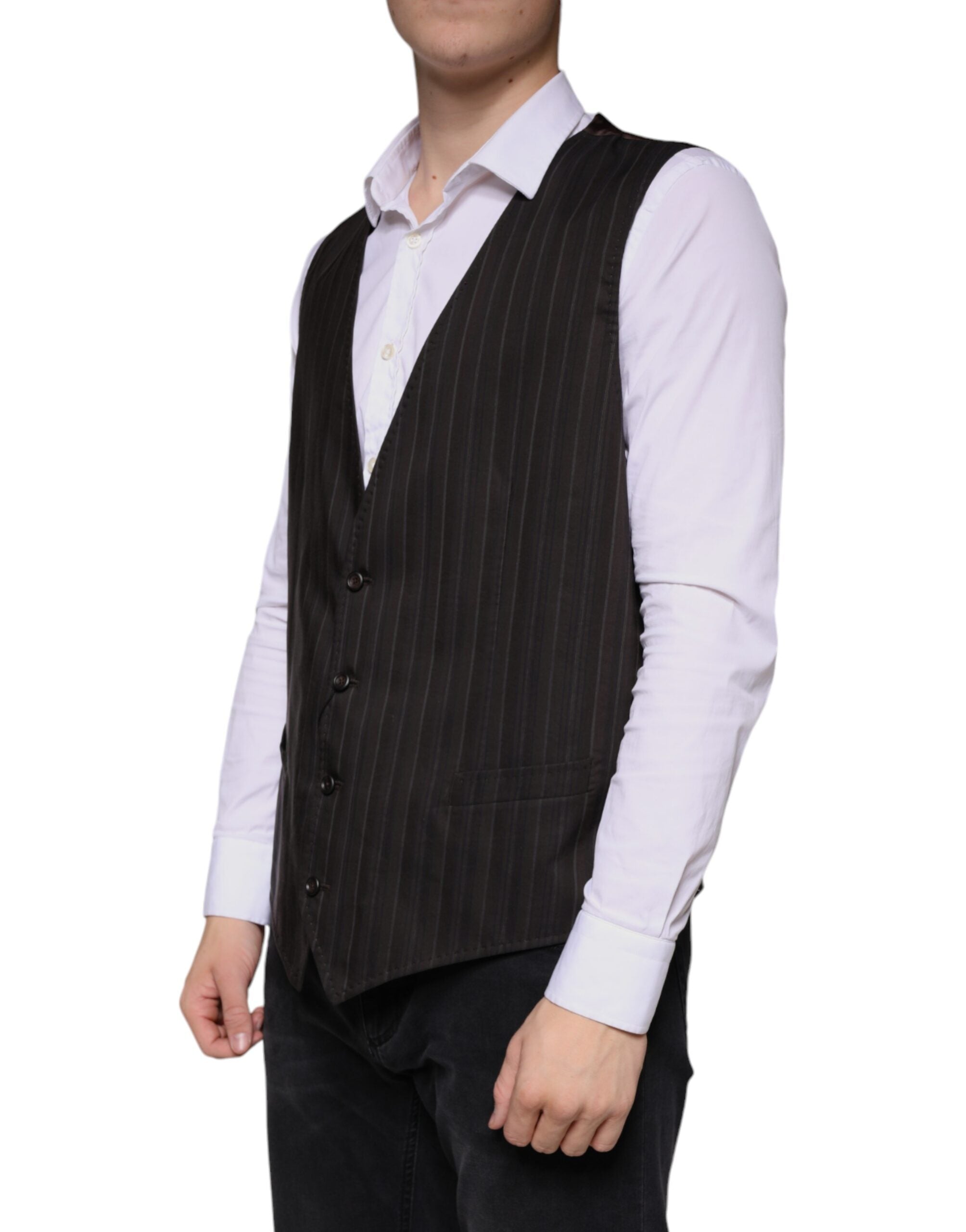 Dolce & Gabbana Schwarze Baumwollweste Kleid Formelle Weste-3