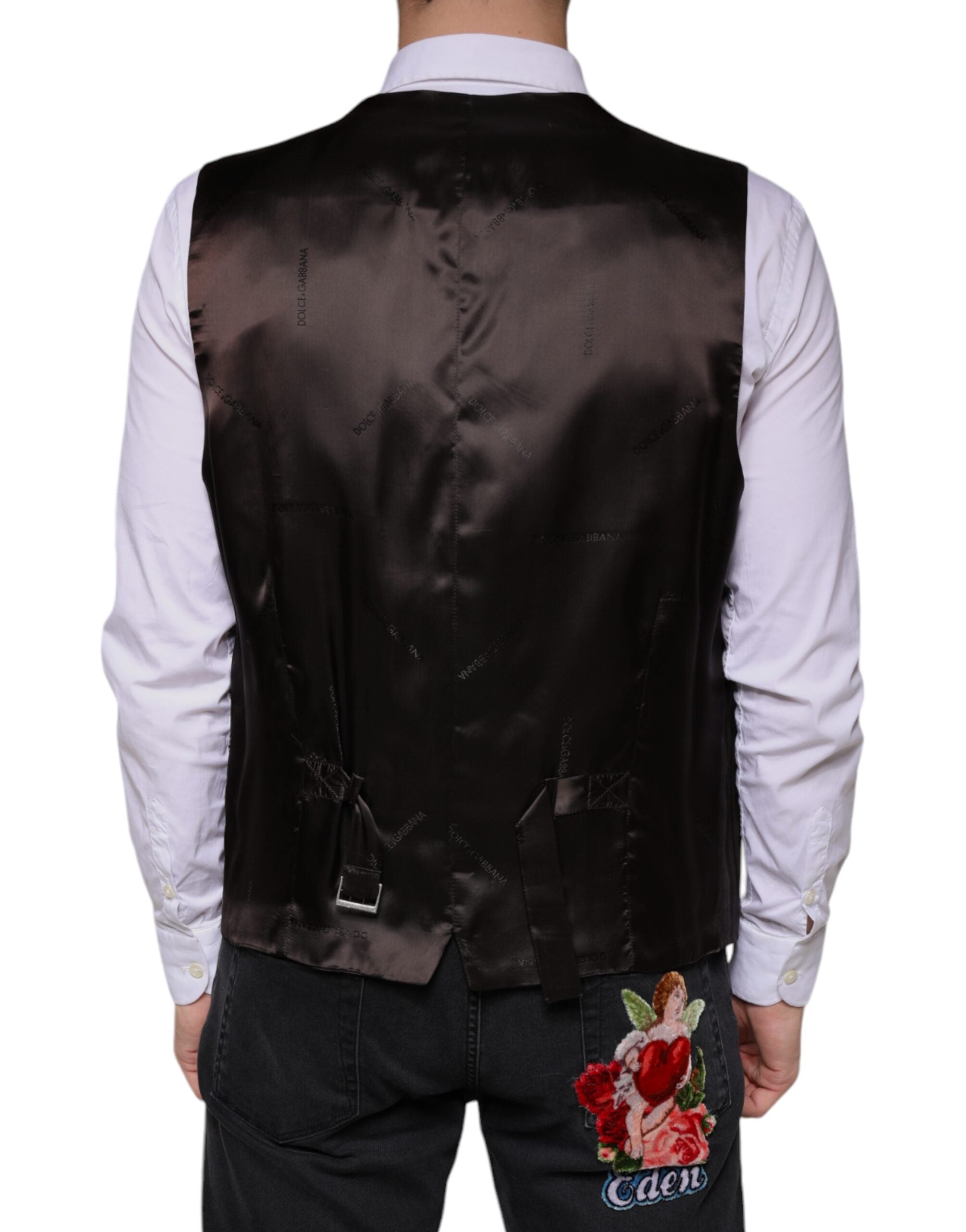 Dolce & Gabbana Schwarze Baumwollweste Kleid Formelle Weste-4
