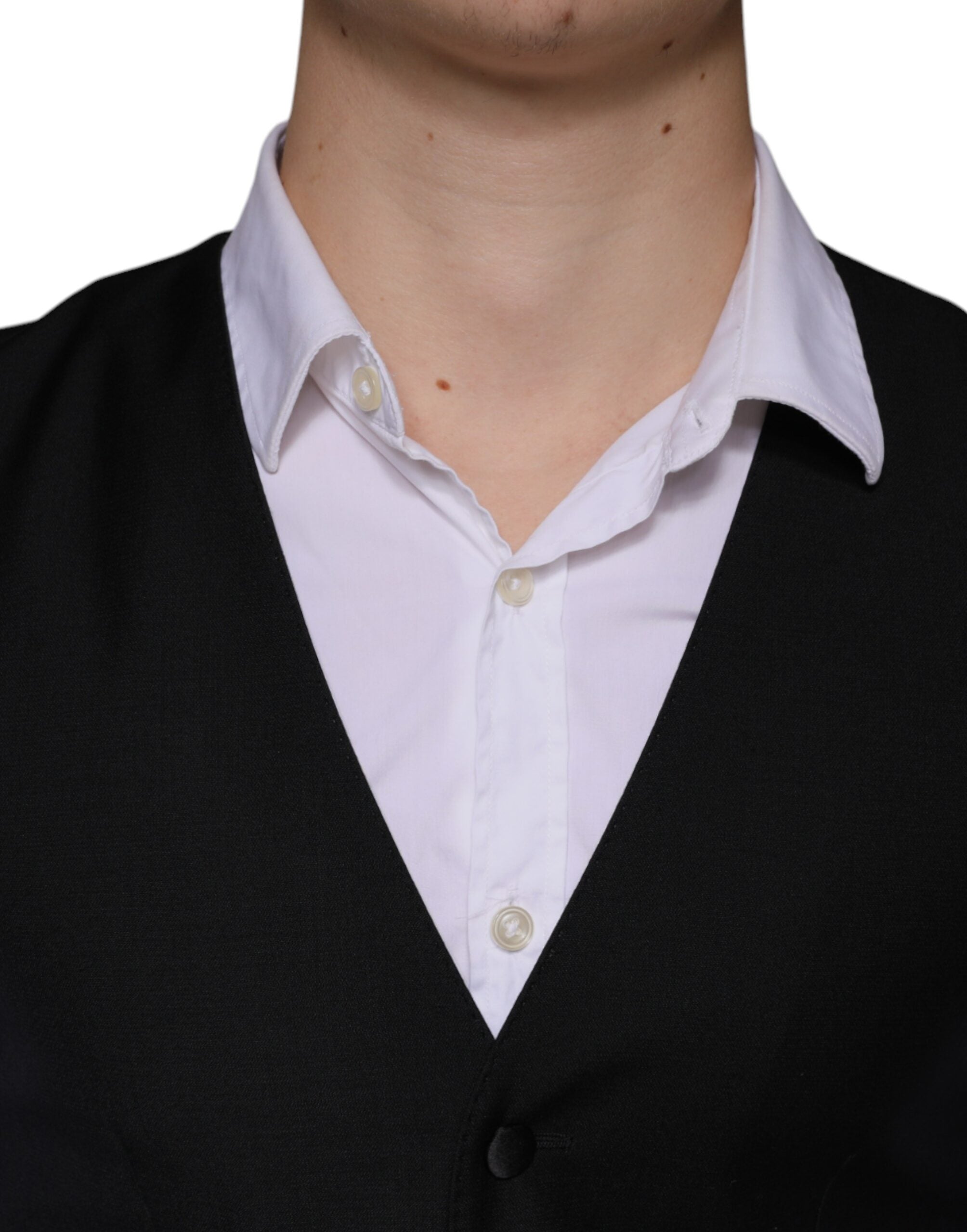 Dolce & Gabbana Schwarze Wollweste Kleid Formelle Weste-5