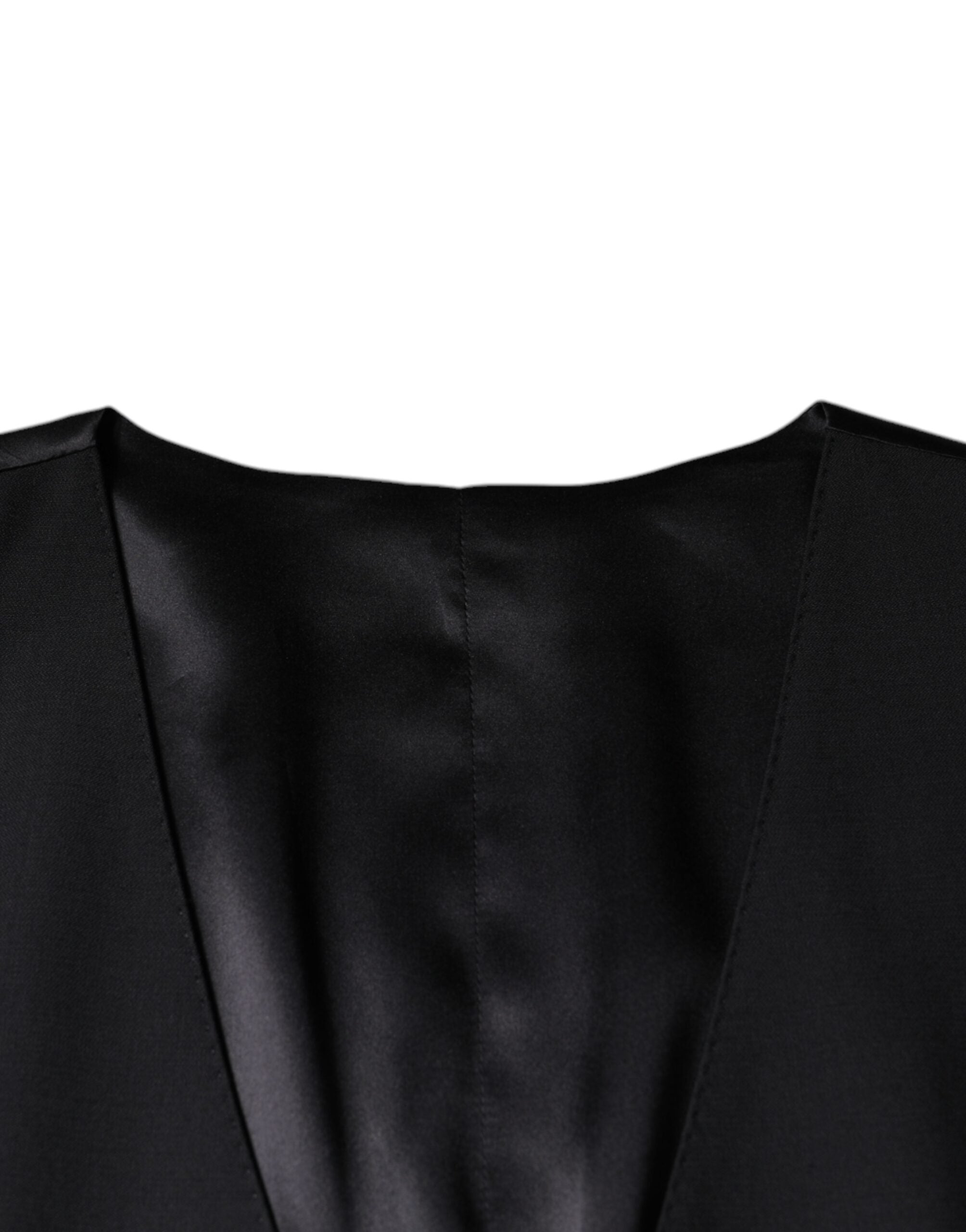 Dolce & Gabbana Schwarze Wollweste Kleid Formelle Weste-6