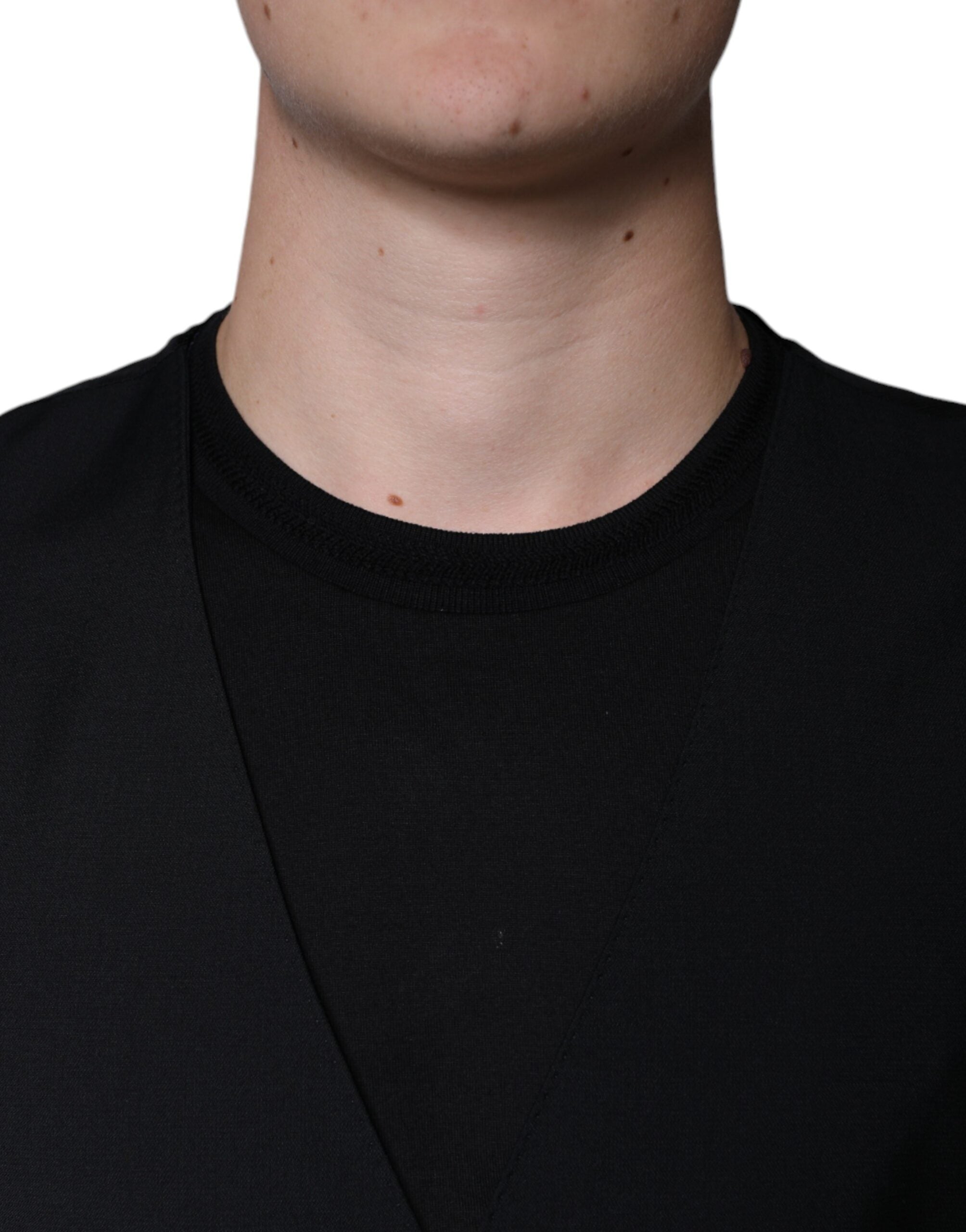 Dolce & Gabbana Black Wool Formal Dress Men's Vest-5