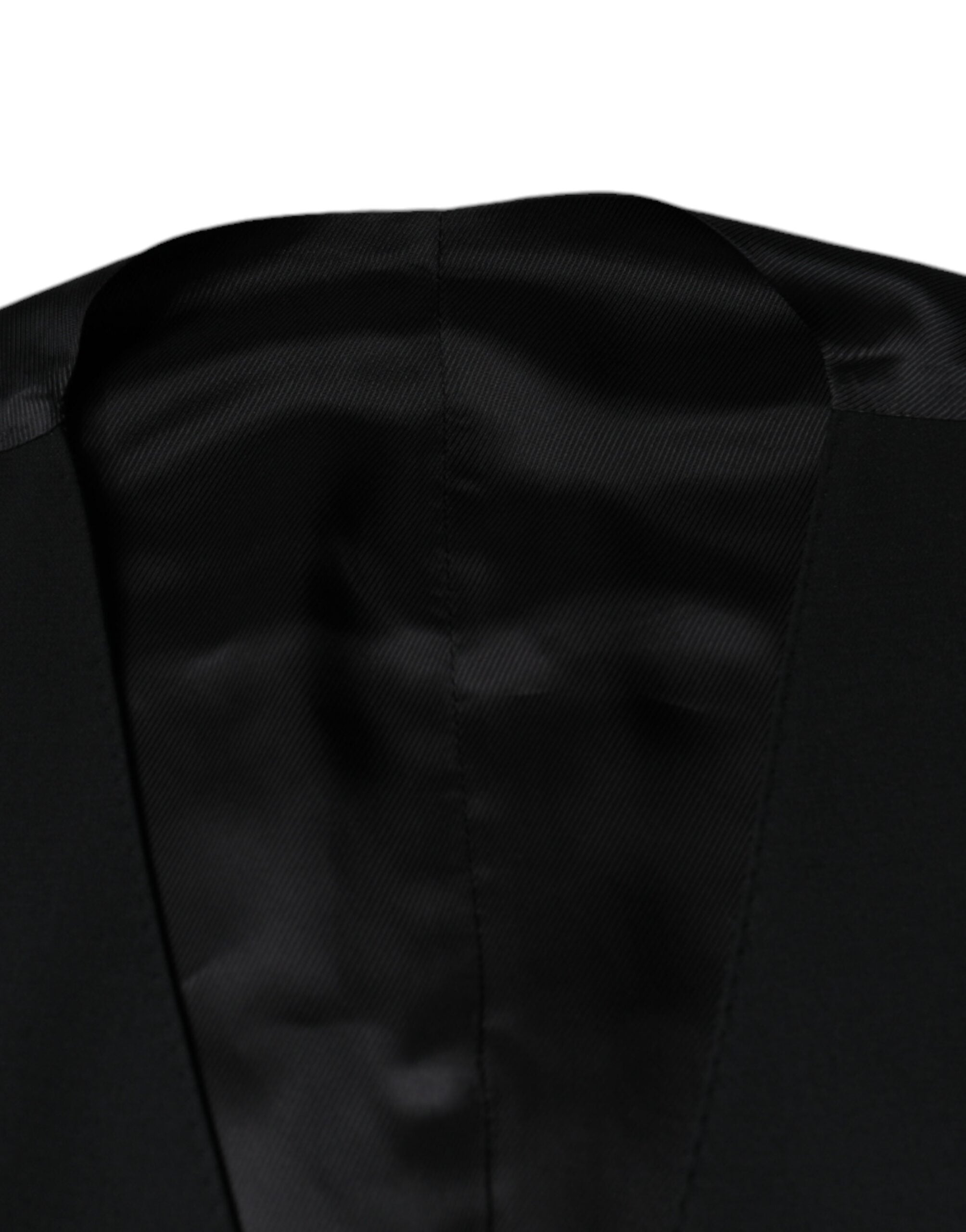 Dolce & Gabbana Black Wool Formal Dress Men's Vest-7
