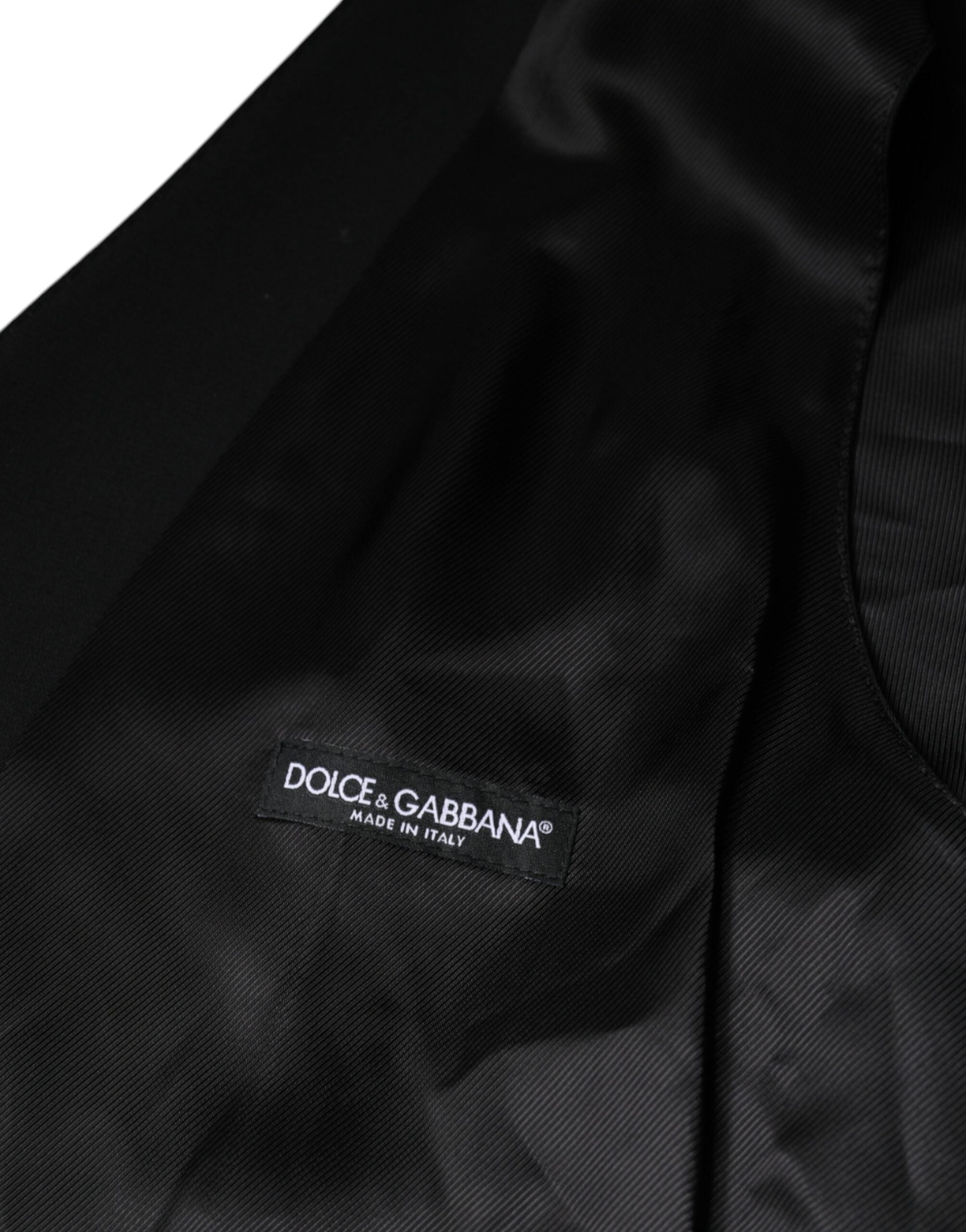 Dolce & Gabbana Black Wool Formal Dress Men's Vest-8