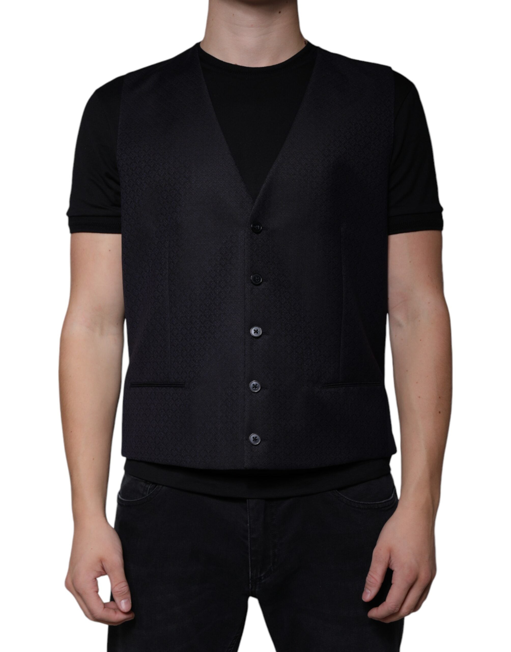 Dolce & Gabbana Schwarze Wollweste Kleid Formelle Weste-1
