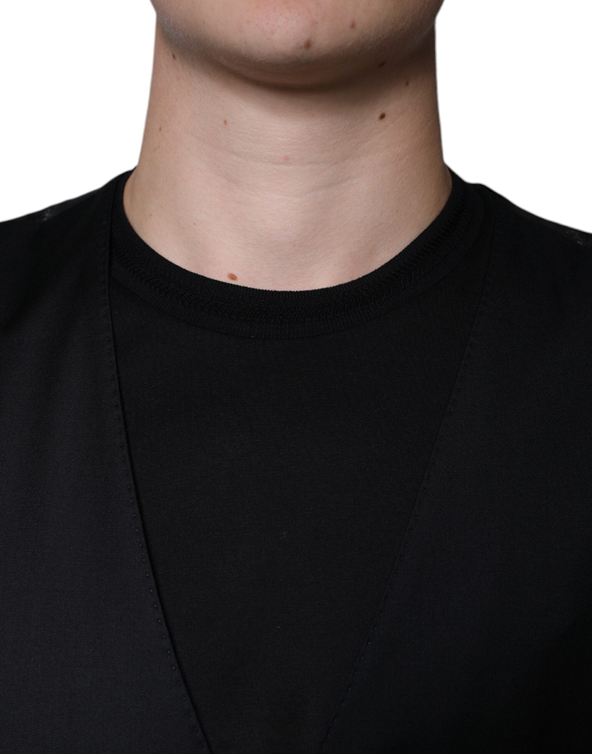 Vestido de lana negro Dolce & Gabbana con chaleco formal-5