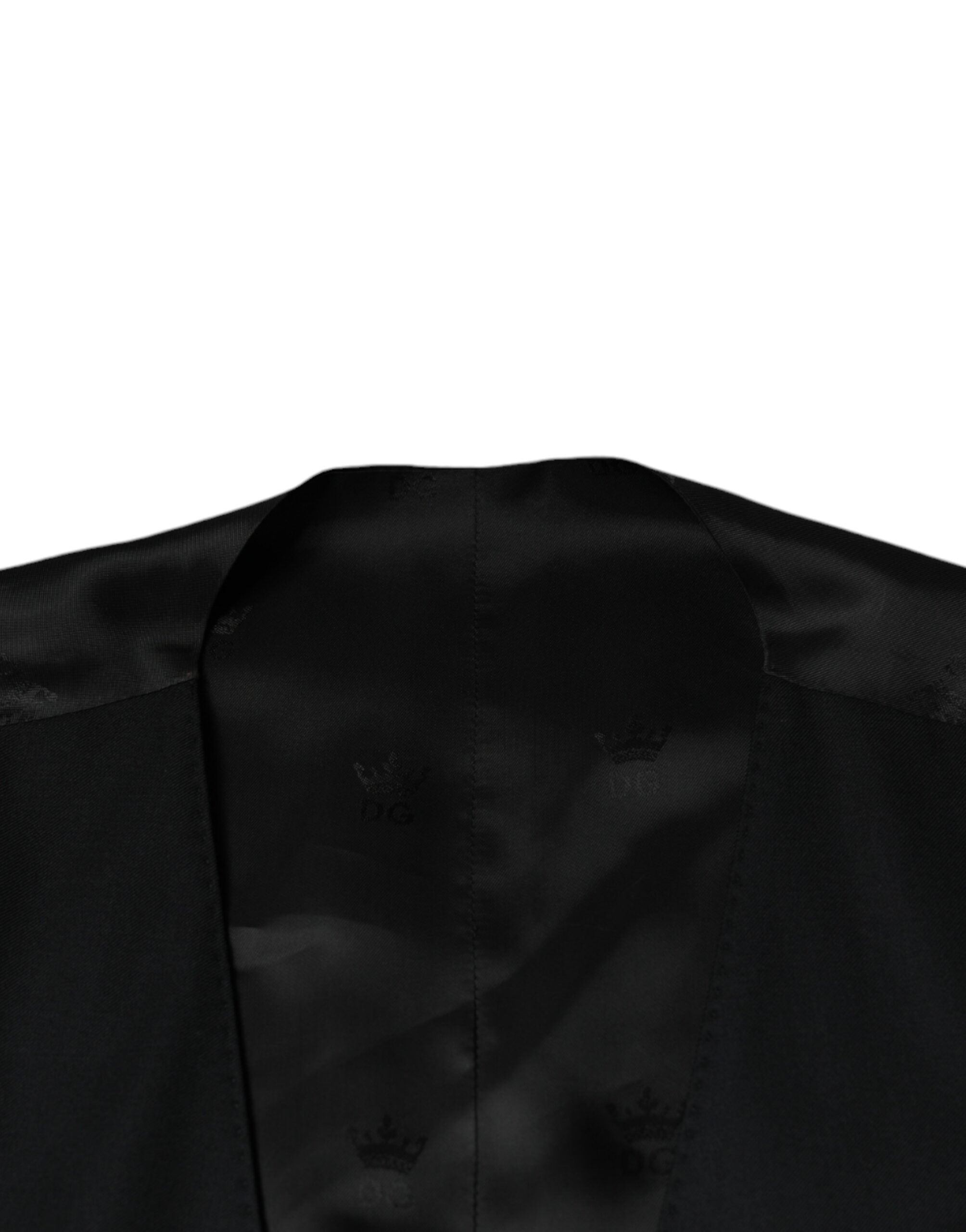 Vestido de lana negro Dolce & Gabbana con chaleco formal-7