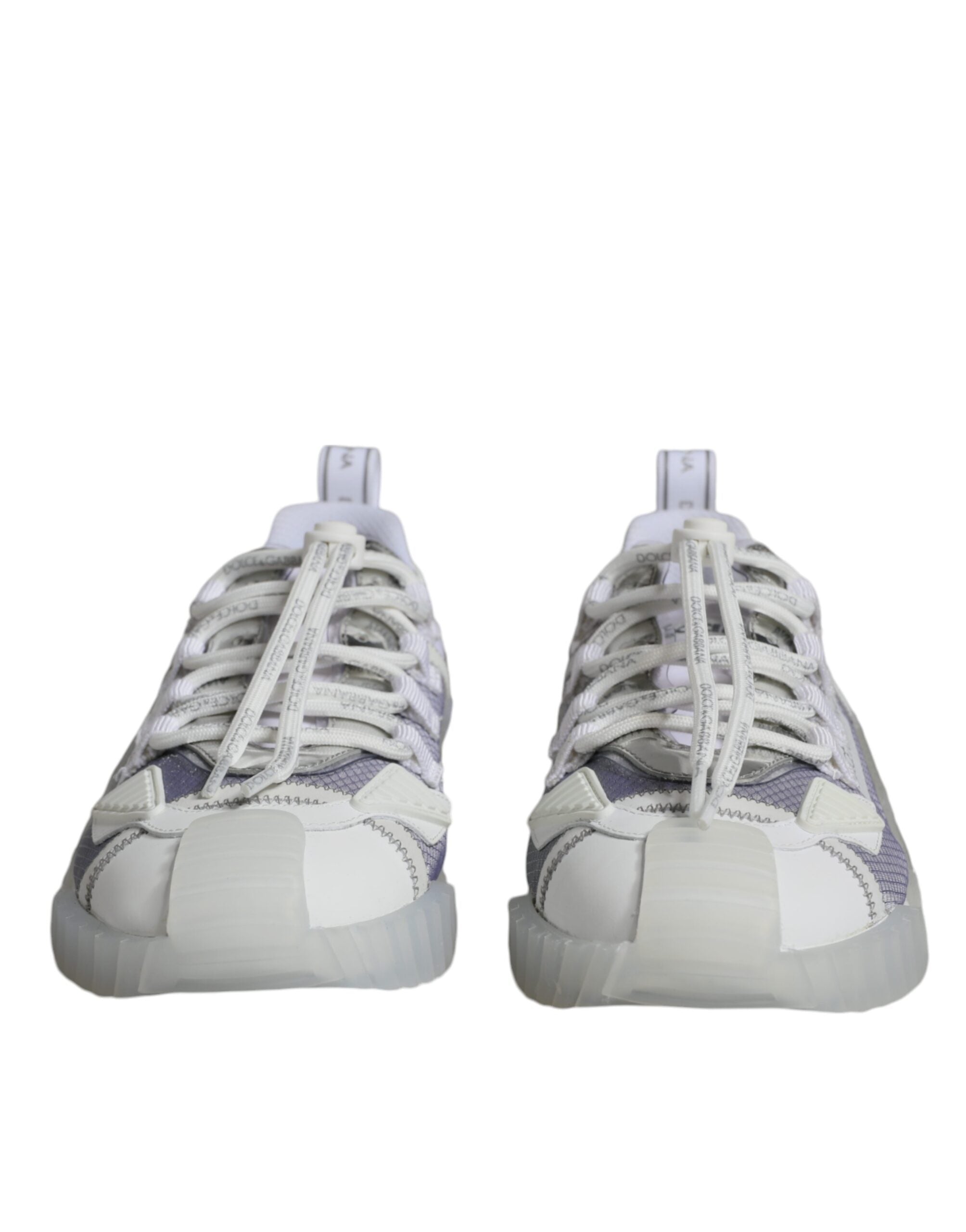 Dolce & Gabbana White Silver Low Top NS1 Sneakers Shoes-2