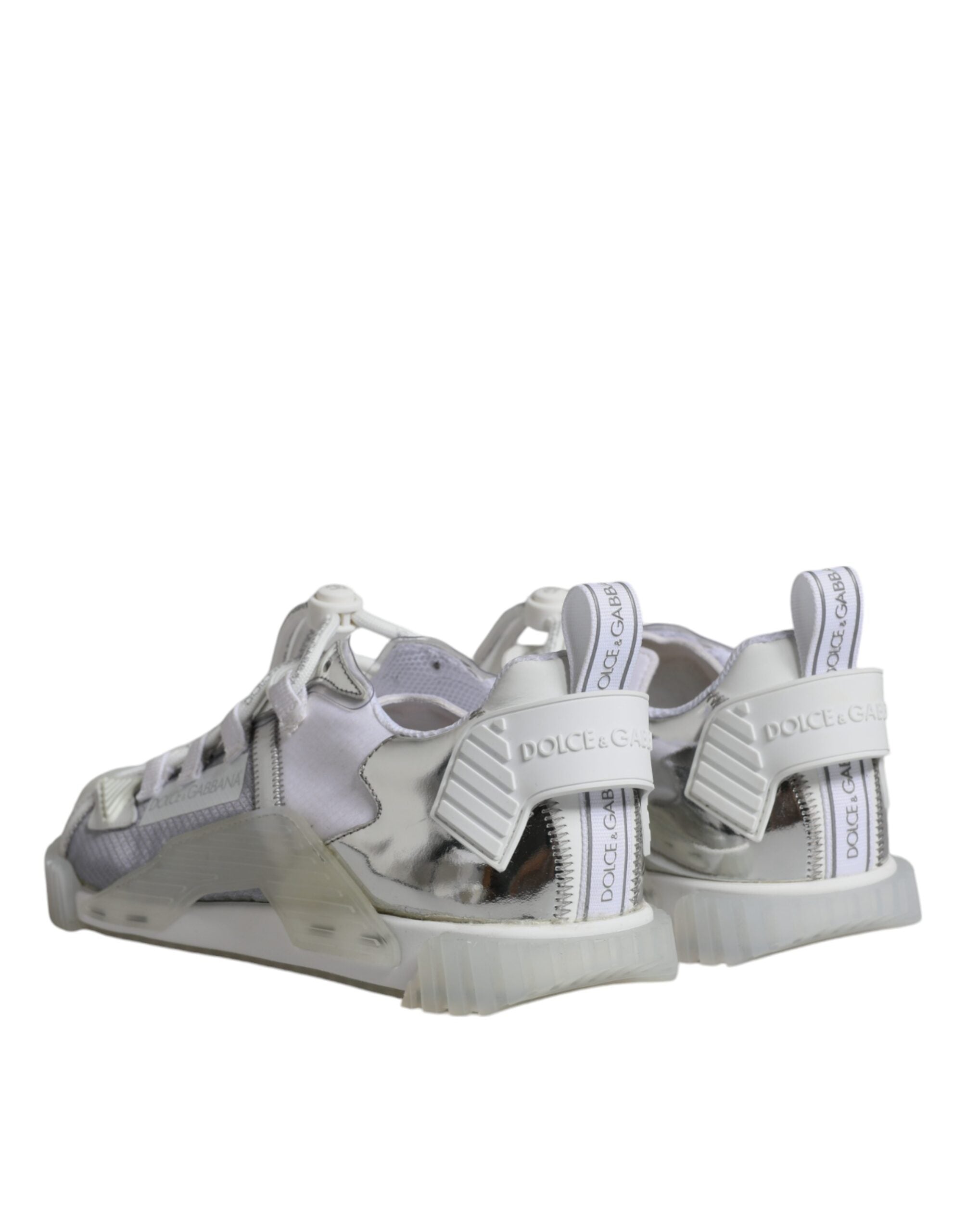 Dolce & Gabbana White Silver Low Top NS1 Sneakers Shoes-5